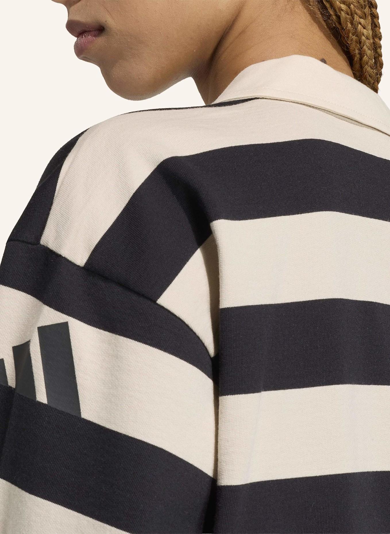 adidas ESSENTIALS CONTEMPORARY FRENCH TERRY LANGARM-POLOSHIRT: SCHWARZ/ BEIGE