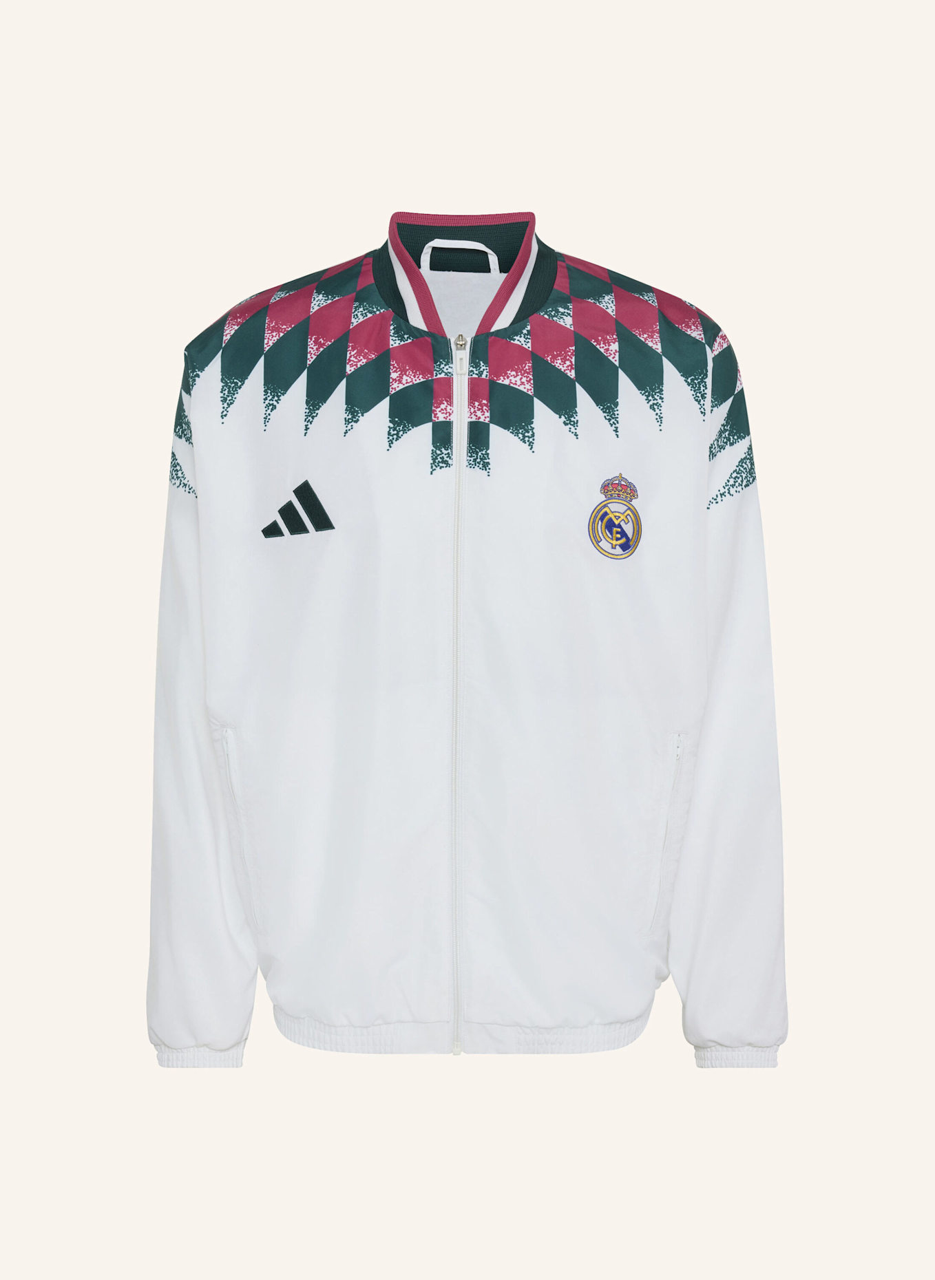 adidas REAL MADRID STADIUM TRAININGSJACKE: WEISS