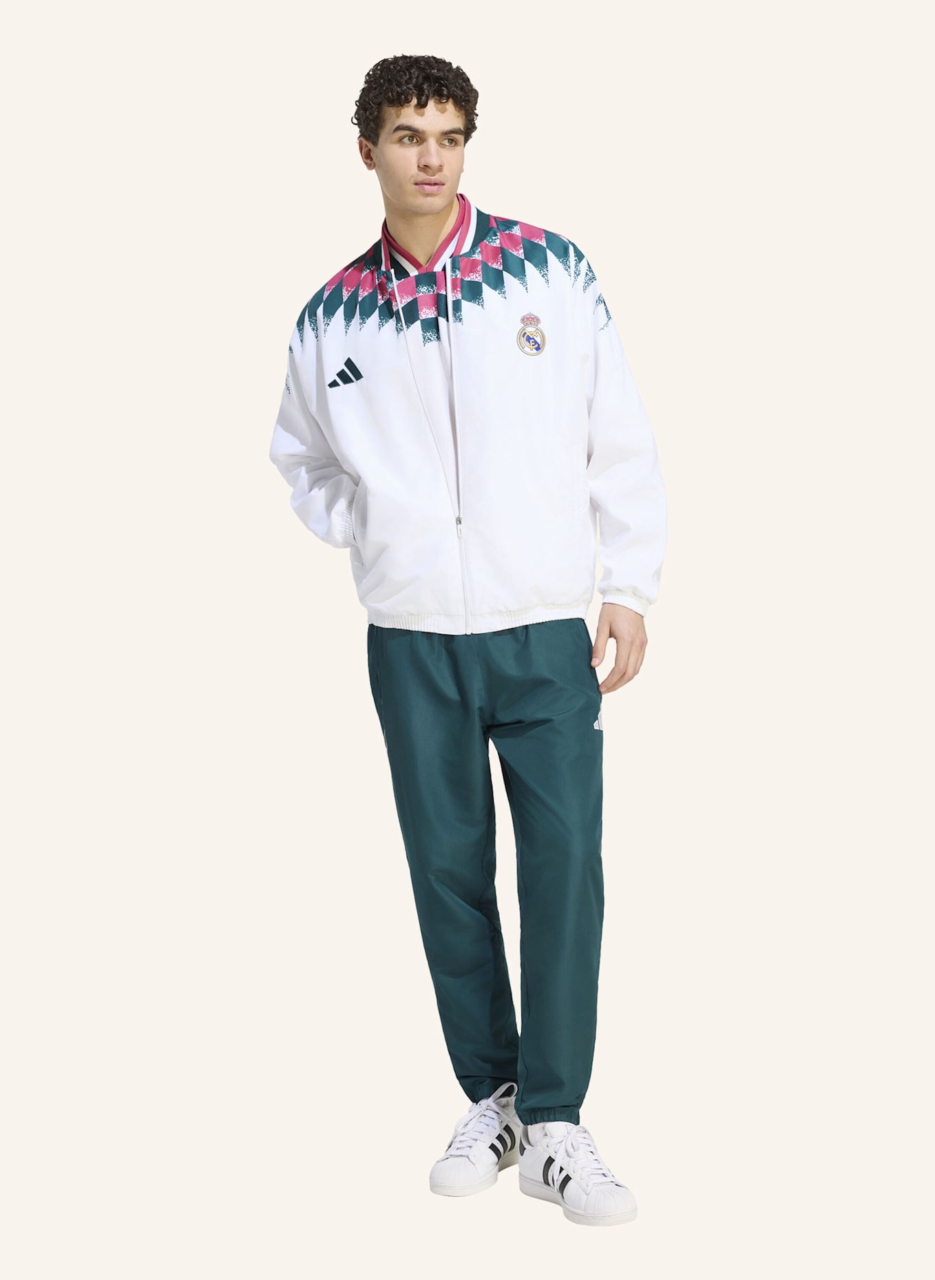 adidas REAL MADRID STADIUM TRAININGSJACKE: WEISS