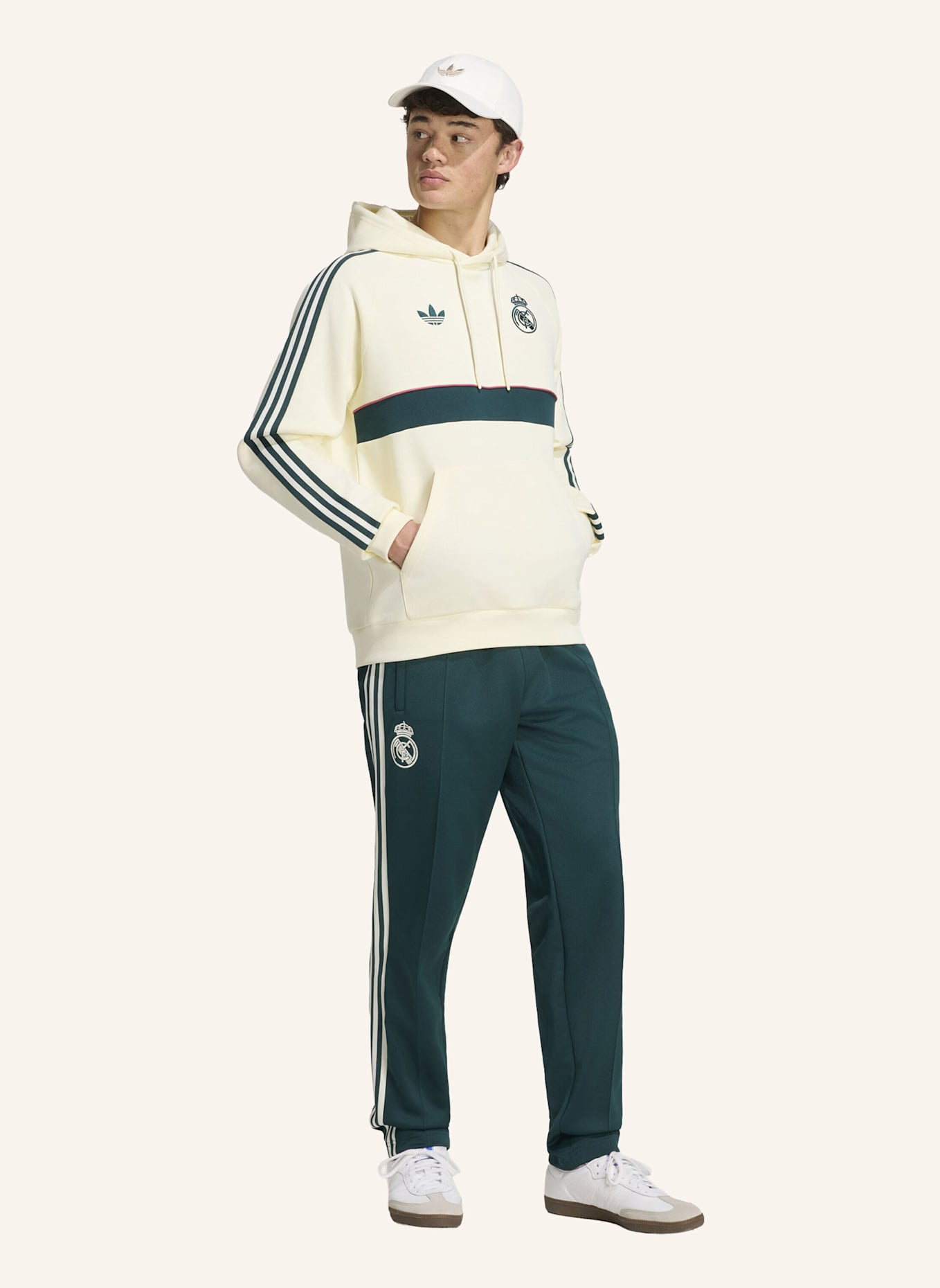 adidas REAL MADRID ORIGINALS HOODIE: WEISS