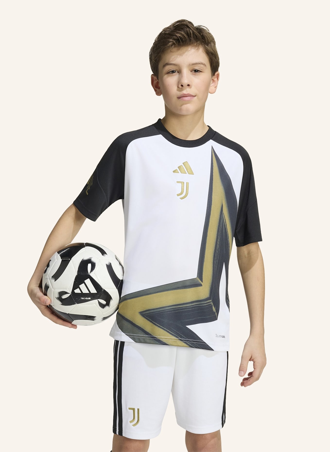 adidas JUVENTUS TURIN 26/27 KIDS PRE-MATCH SHIRT: WEISS/ SCHWARZ