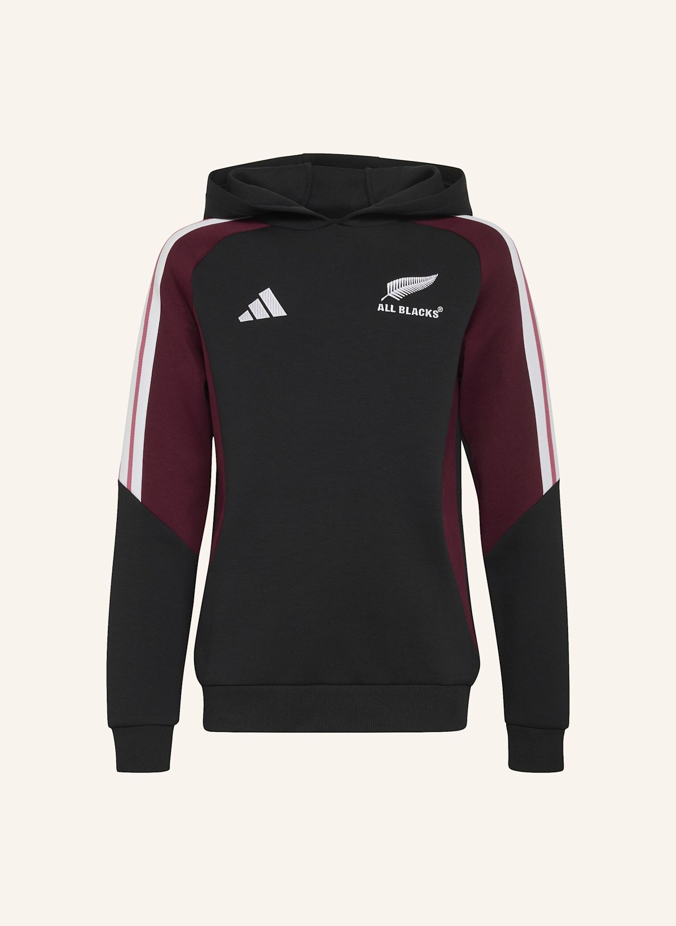 adidas ALL BLACKS HOODIE FÜR KINDER: SCHWARZ / ROT