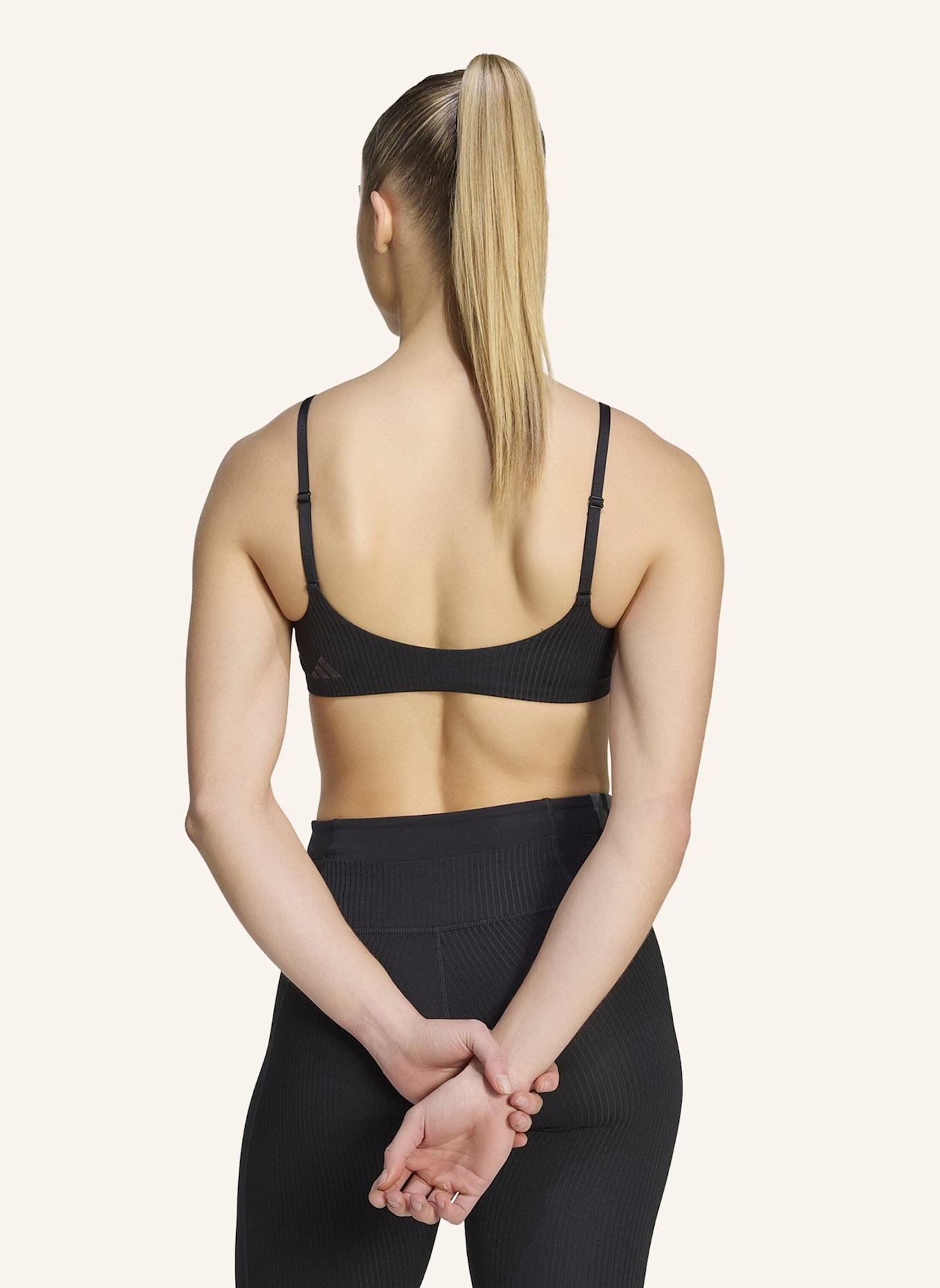 adidas ALL ME SPORT-BH, LEICHTER HALT, GERIPPT: SCHWARZ