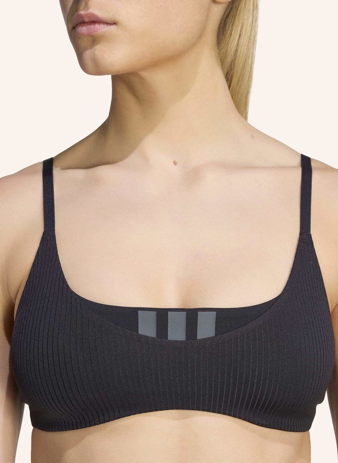 adidas ALL ME SPORT-BH, LEICHTER HALT, GERIPPT: SCHWARZ