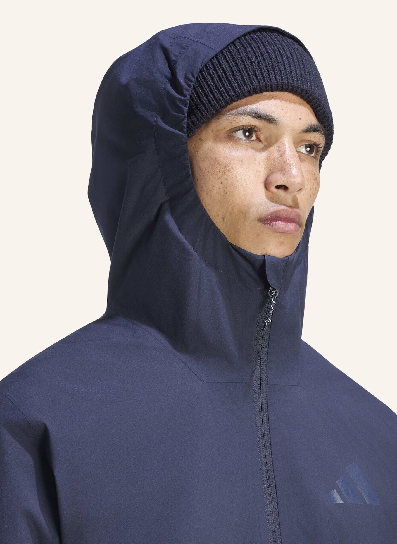 adidas TERREX TERREX MULTI ESSENTIALS CLIMAPROOF KAPUZENJACKE, ISOLIEREND: BLAU