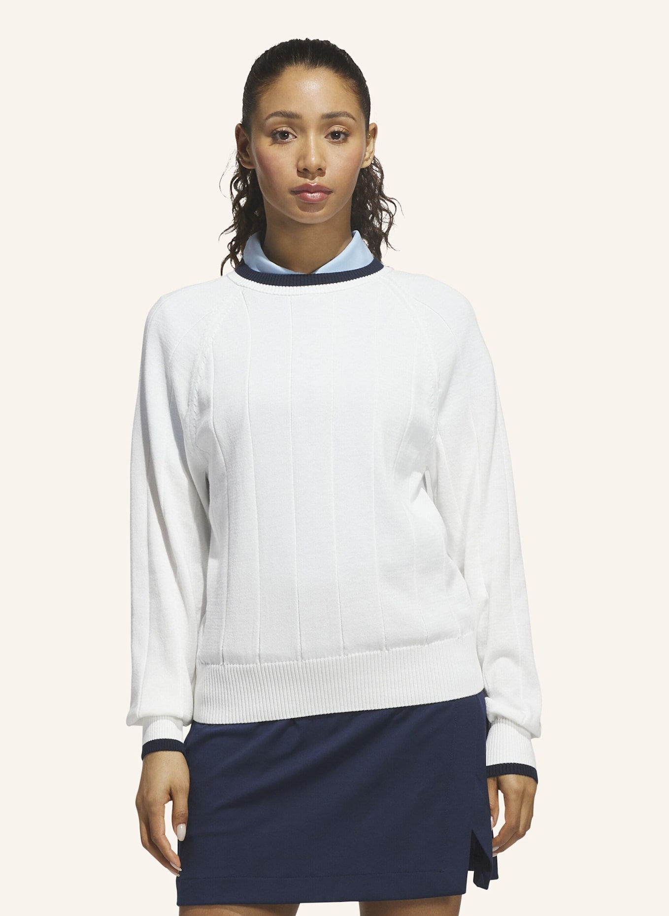 adidas ULTIMATE365+ STRICKPULLOVER MIT RUNDHALSAUSSCHNITT: WEISS