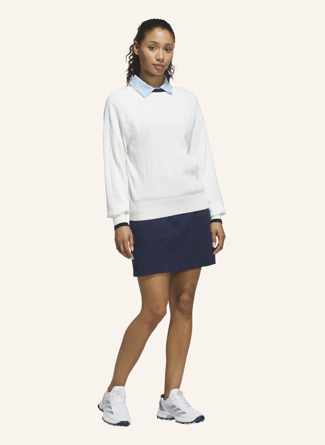 adidas ULTIMATE365+ STRICKPULLOVER MIT RUNDHALSAUSSCHNITT: WEISS