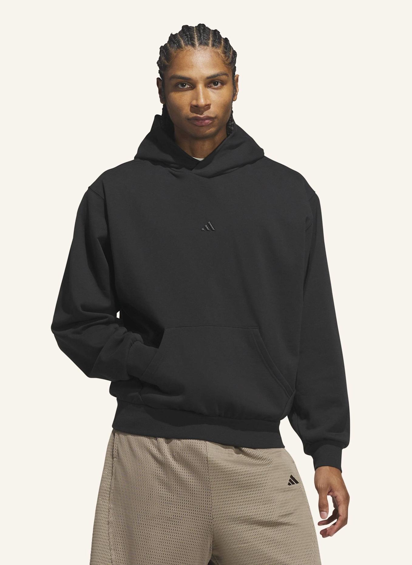 adidas ADIDAS BASKETBALL FLEECE HOODIE: SCHWARZ