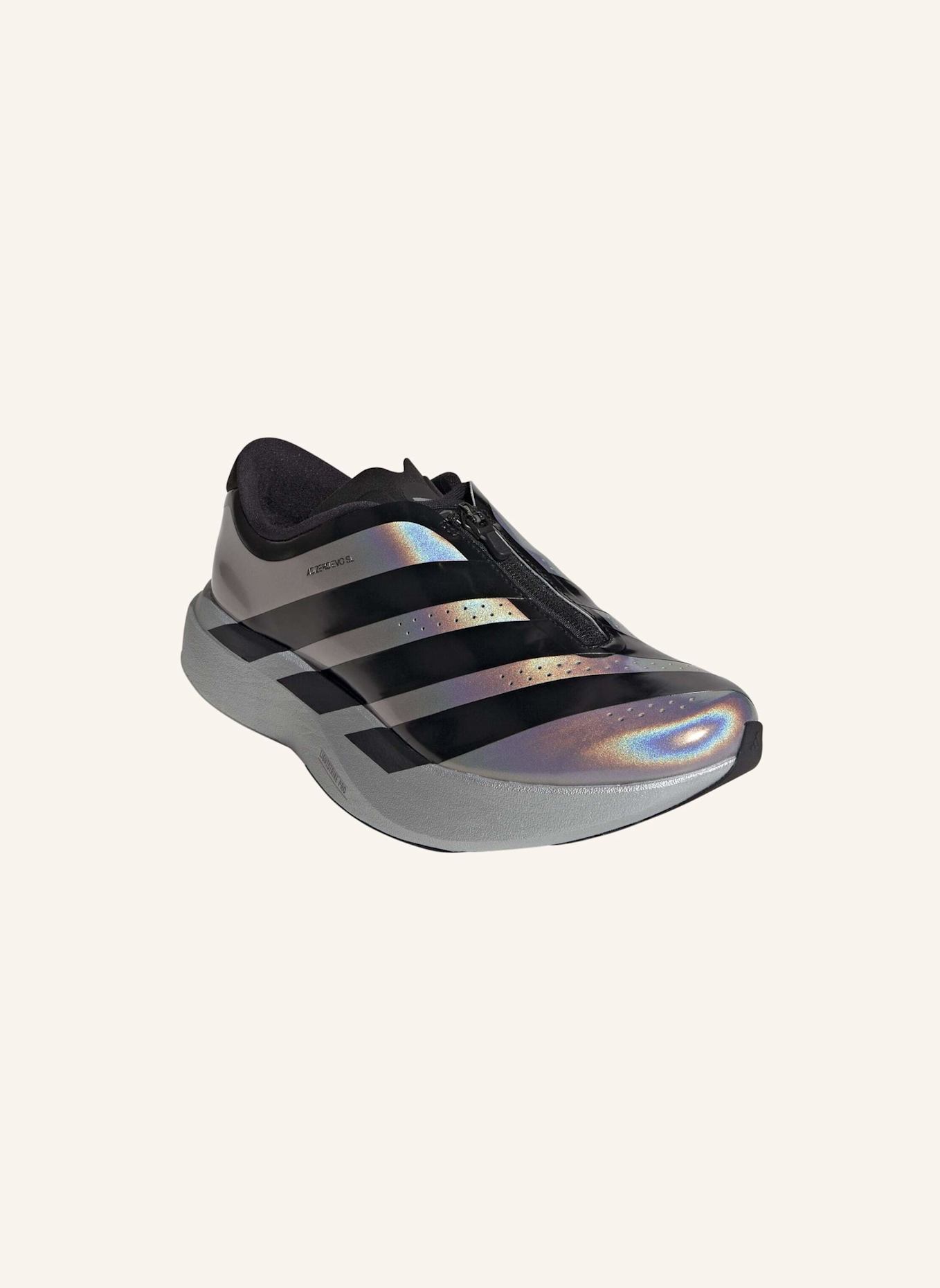 adidas ADIZERO EVO SL ZIP SCHUH: SILBER/ SCHWARZ/ GRAU