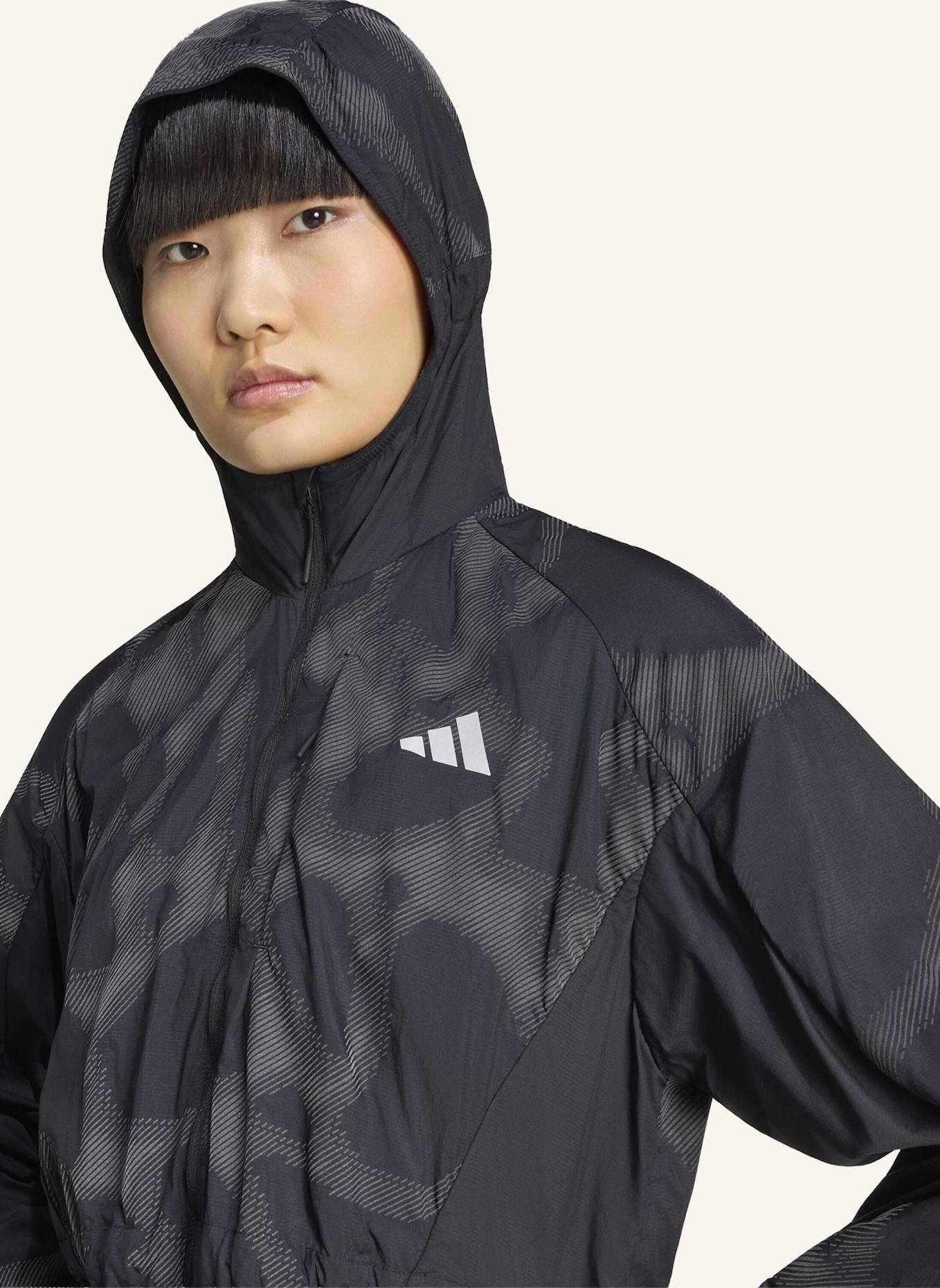adidas ADI365 HI-VIS JACKE, ALLOVER-PRINT: SCHWARZ