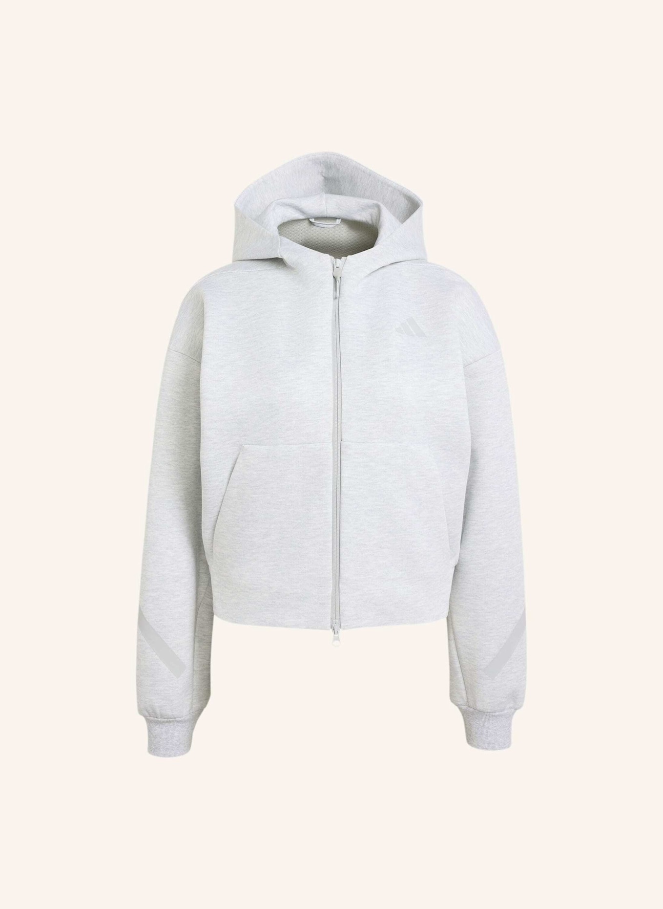 adidas ADIDAS Z.N.E. SWEATSHIRT, KÜRZER GESCHNITTEN, DURCHGEHENDER REISSVERSCHLUSS: GRAU