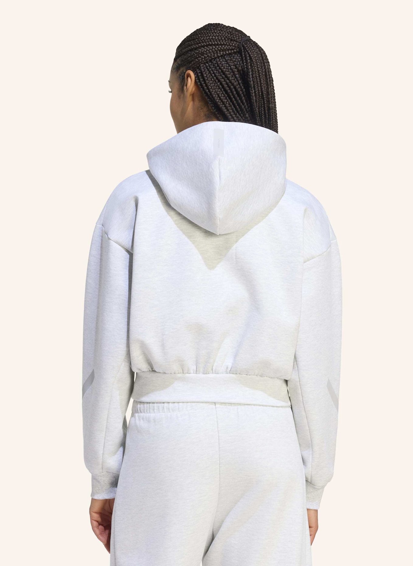 adidas ADIDAS Z.N.E. SWEATSHIRT, KÜRZER GESCHNITTEN, DURCHGEHENDER REISSVERSCHLUSS: GRAU