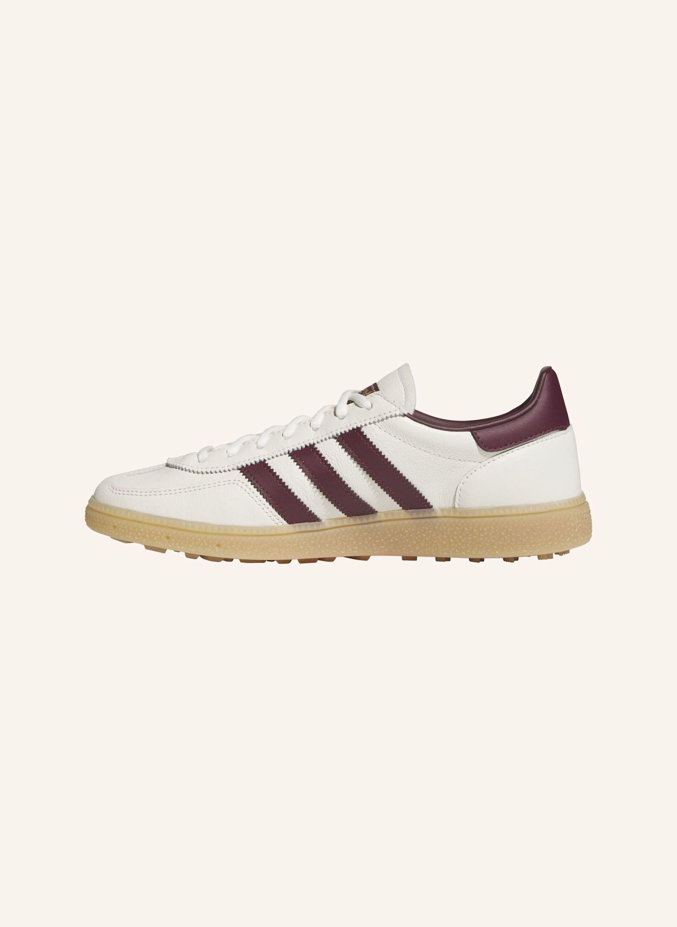adidas SPEZIAL SPIKELESS GOLFSCHUH: WEISS / ROT / BEIGE