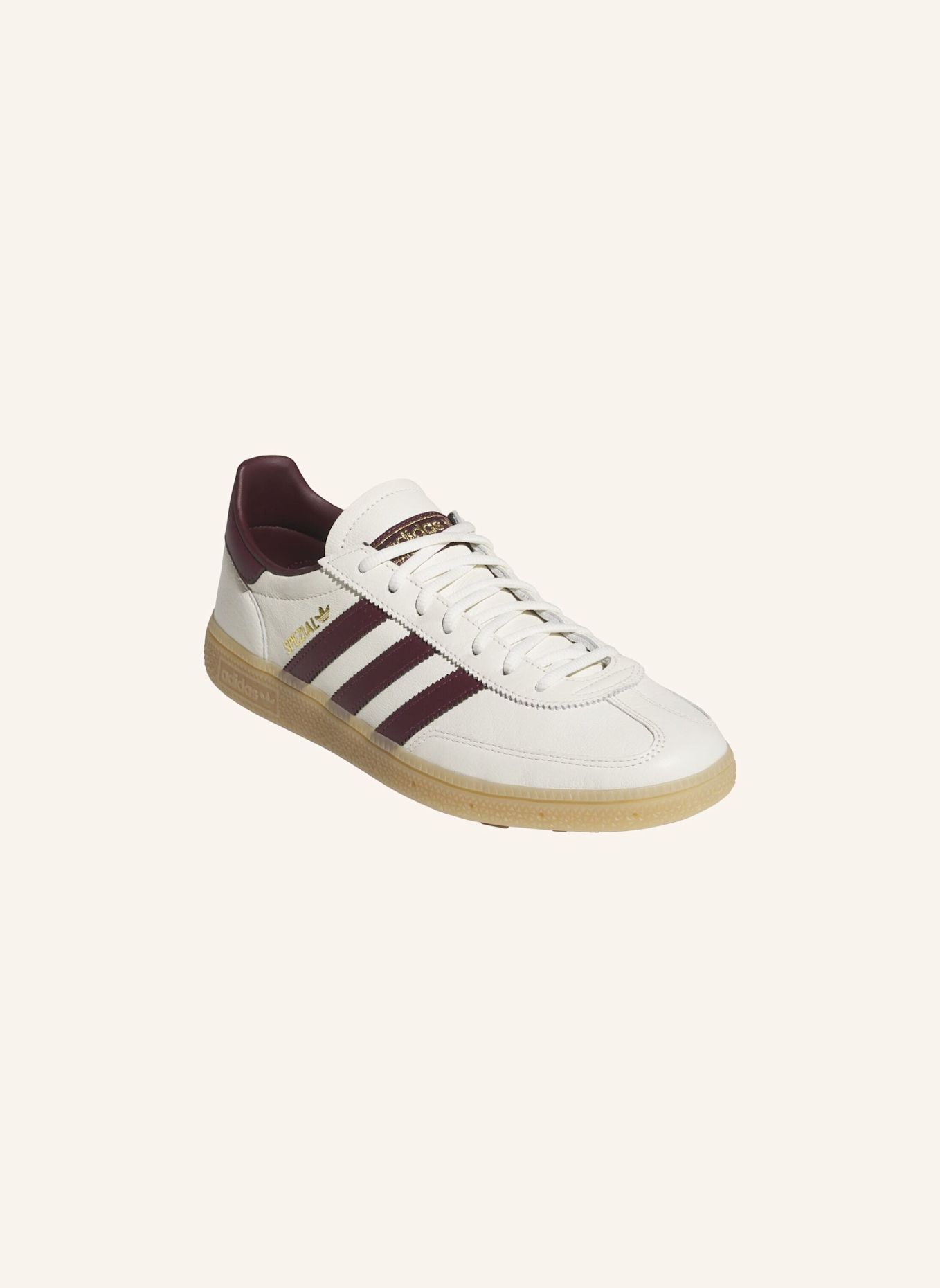 adidas SPEZIAL SPIKELESS GOLFSCHUH: WEISS / ROT / BEIGE