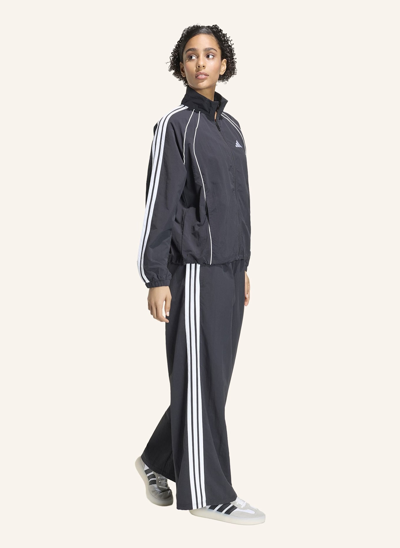 adidas ICONIC TRAININGSJACKE, GEWEBT, 3-STREIFEN: SCHWARZ/ WEISS
