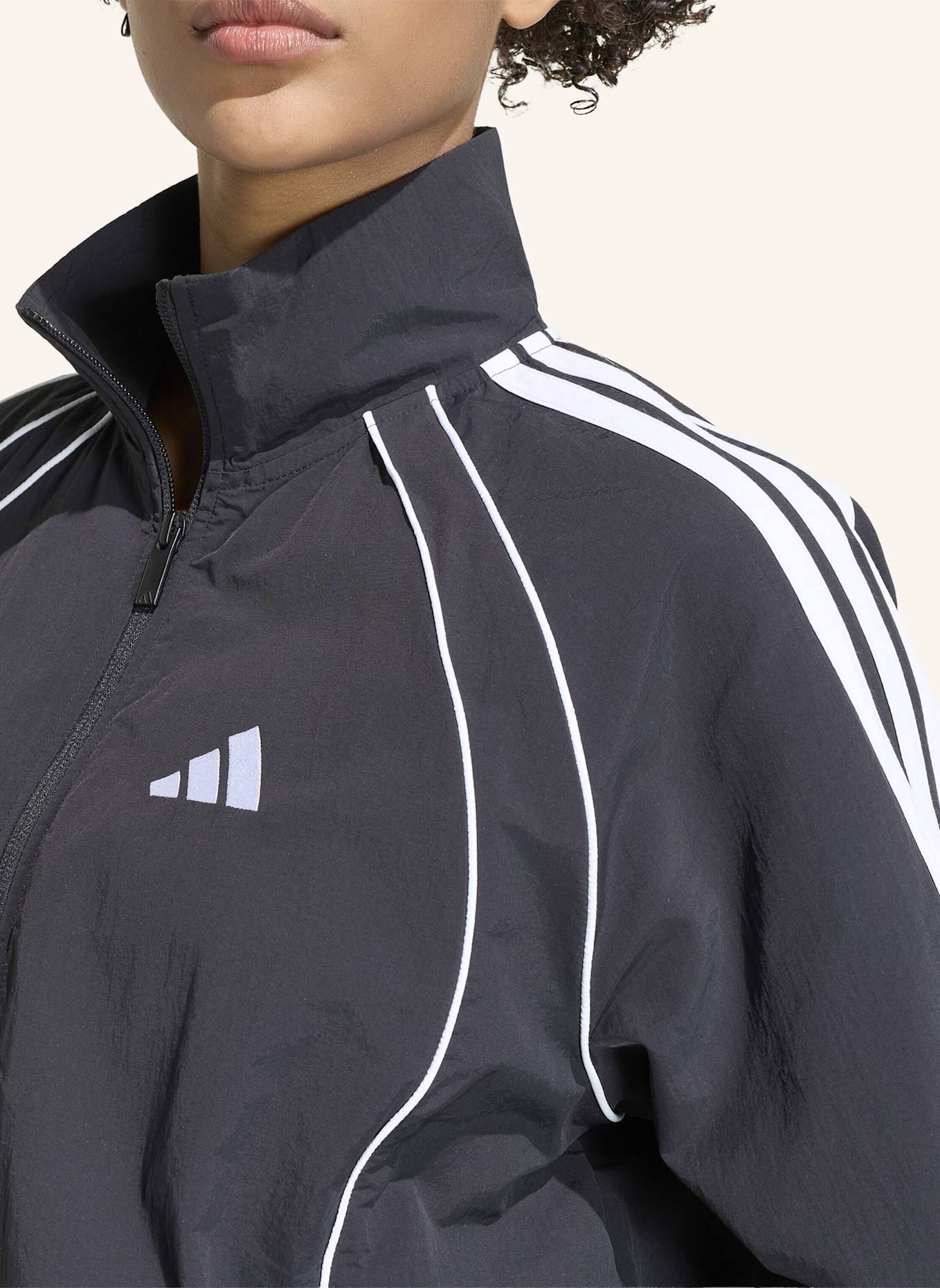 adidas ICONIC TRAININGSJACKE, GEWEBT, 3-STREIFEN: SCHWARZ/ WEISS