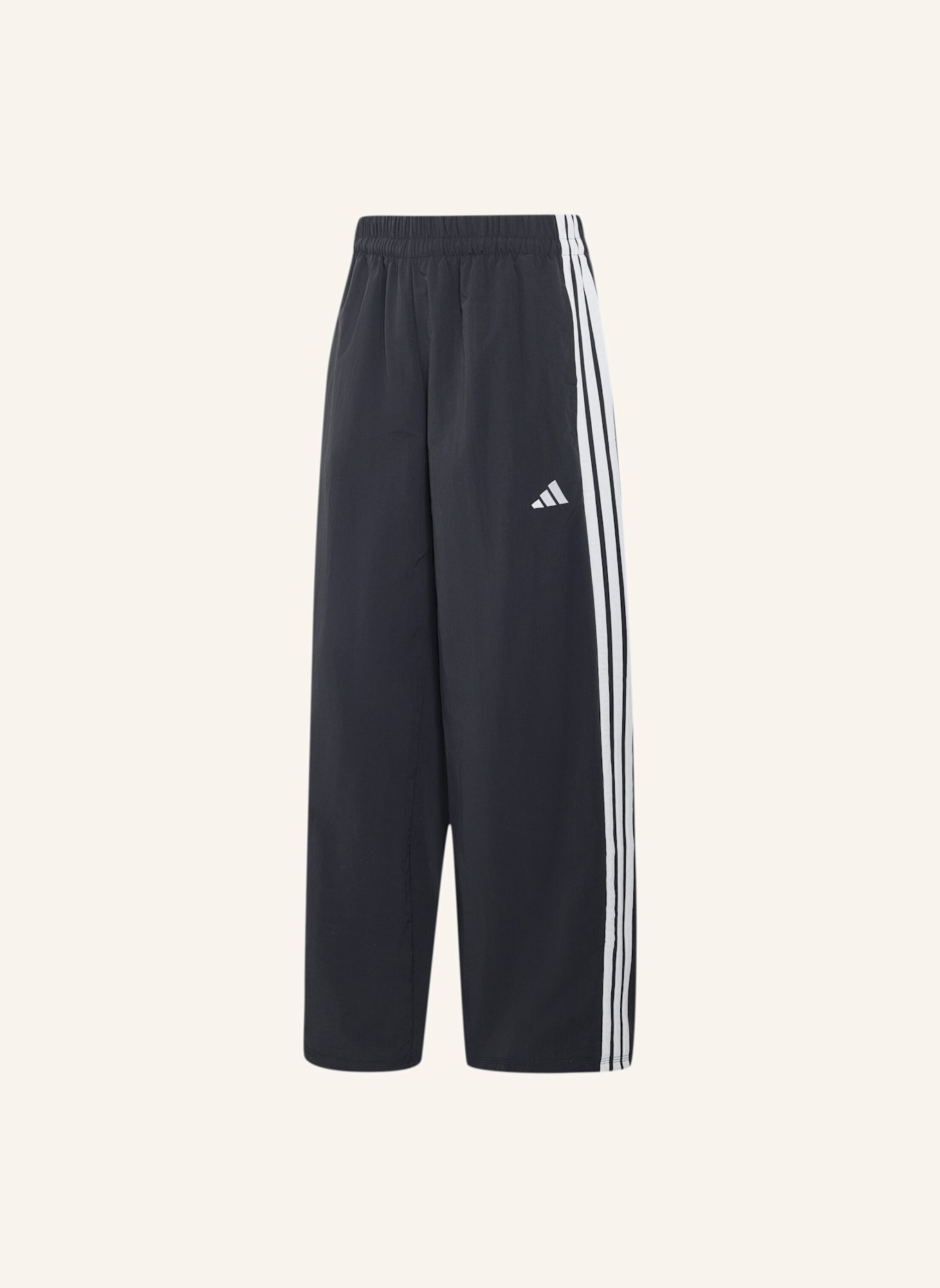 adidas ICONIC BUNGEES-TRAININGSHOSE, GEWEBT, WEITES BEIN: SCHWARZ/ WEISS