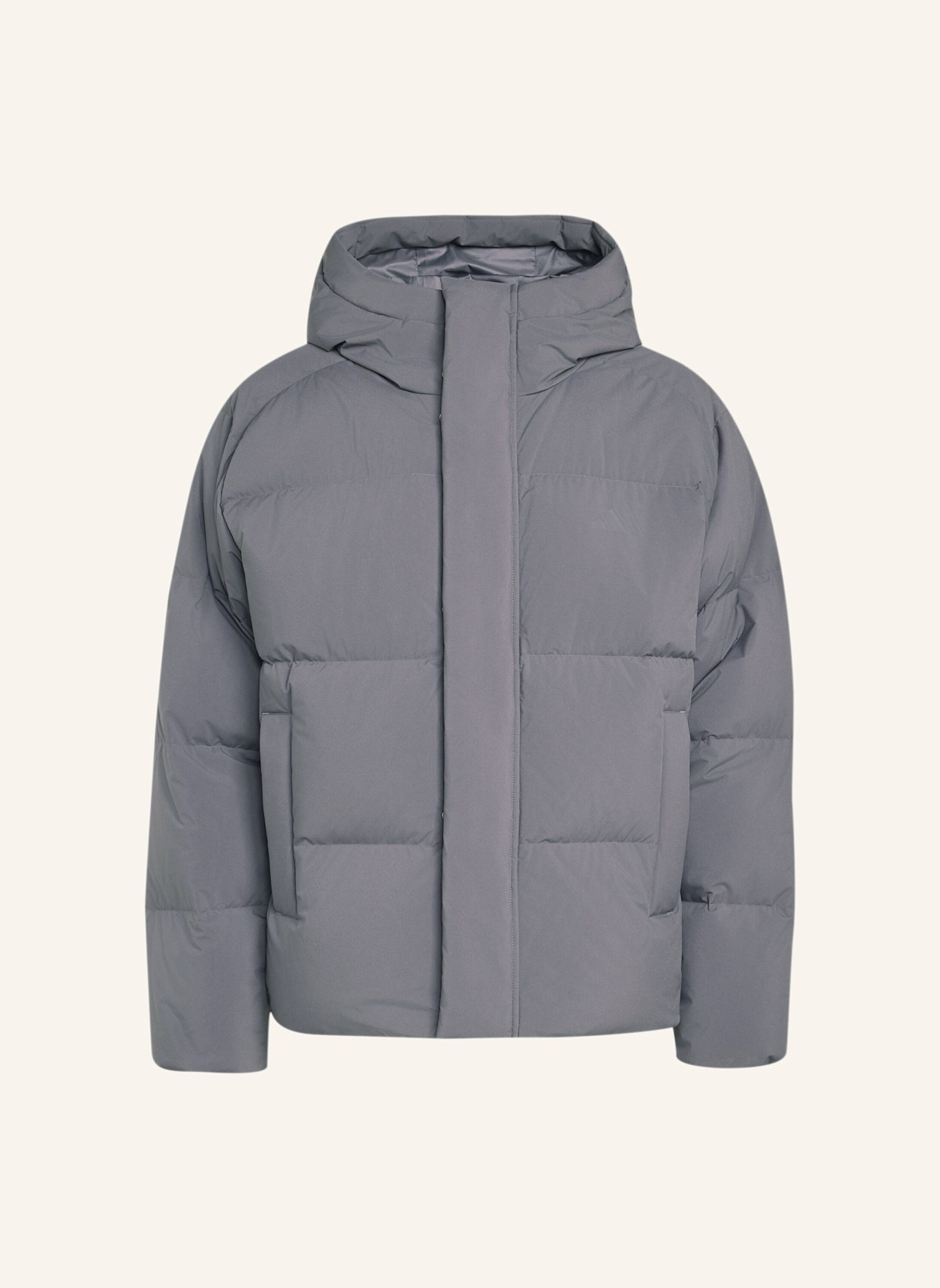 adidas HELIONIC PUFFER JACKE KAPUZE: GRAU