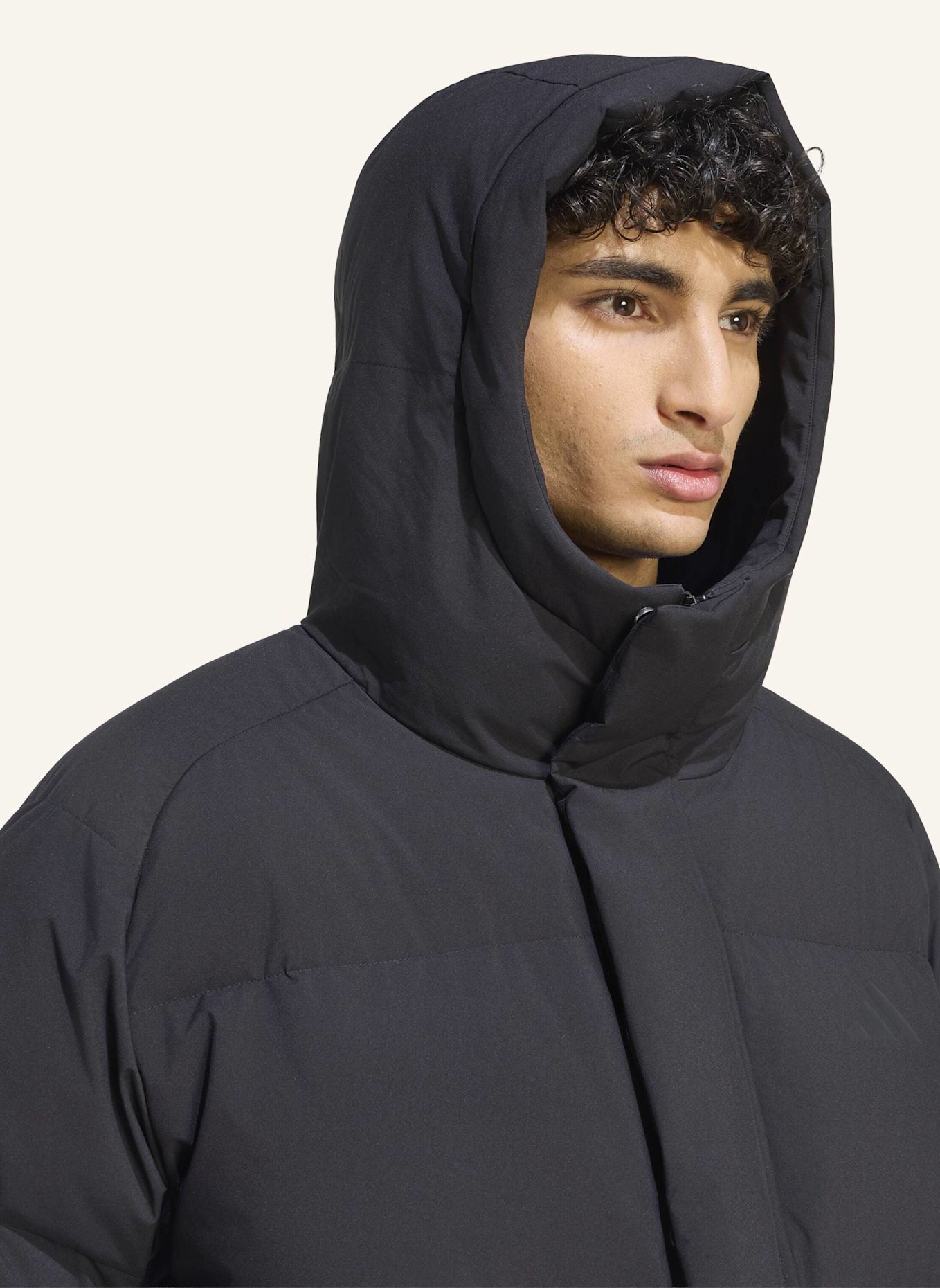 adidas HELIONIC PUFFER JACKE KAPUZE: SCHWARZ