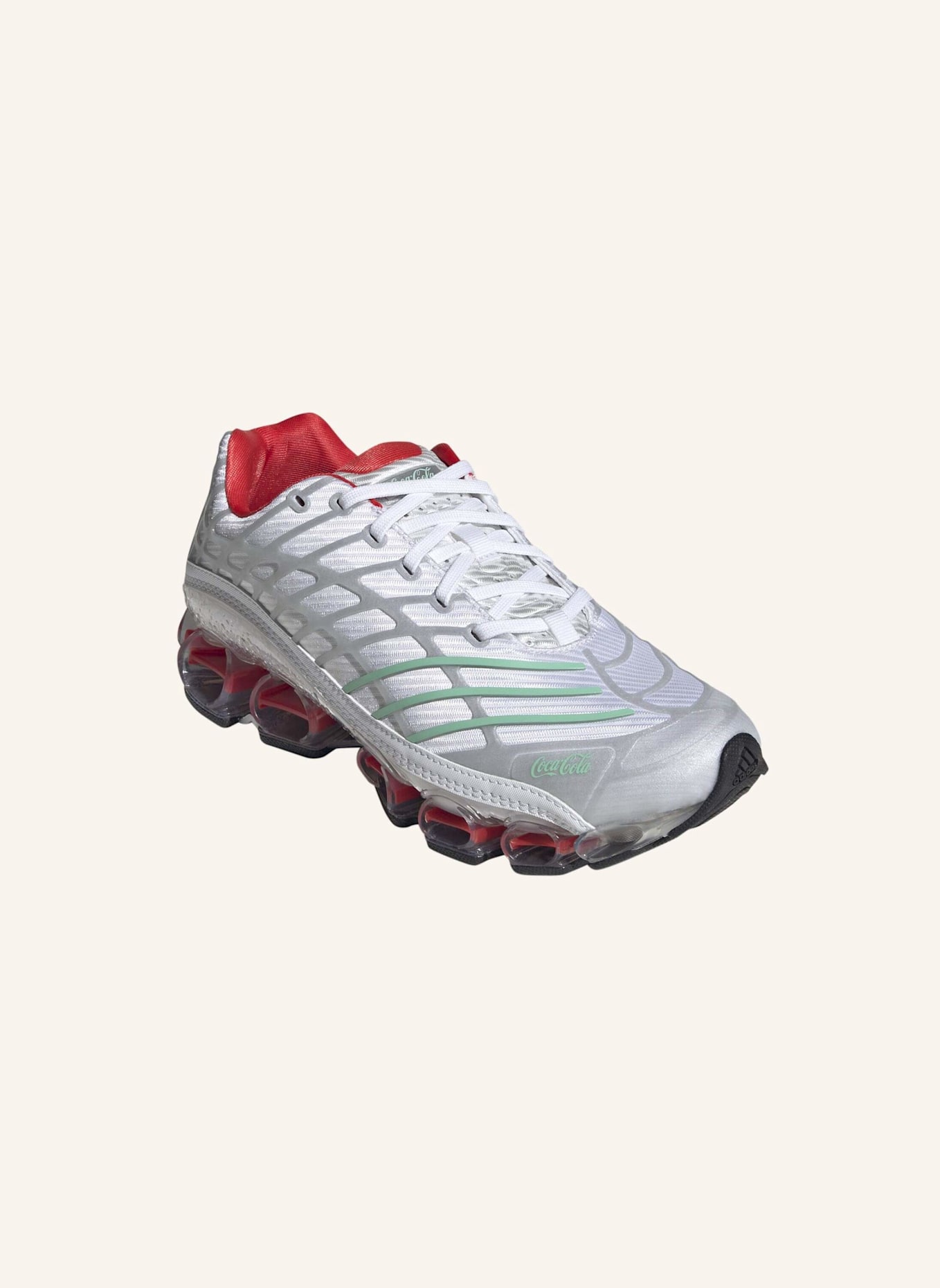 adidas Originals ADIDAS X COCA-COLA MEGARIDE F50 SCHUH: WEISS/ GRÜN/ SILBER