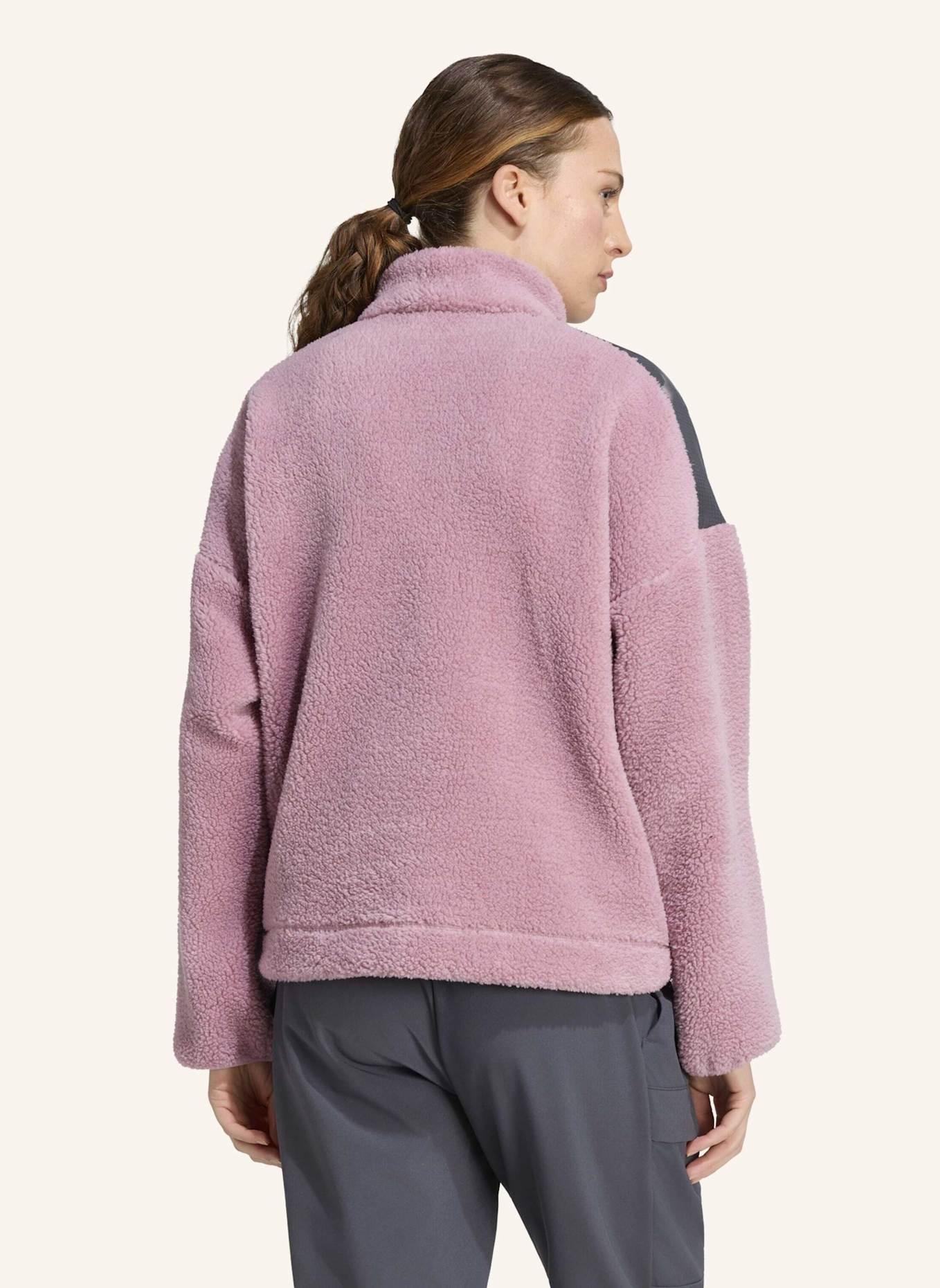 adidas TERREX TERREX XPLORIC CLIMAWARM PULLOVER, FLAUSCHIGES MATERIAL, DRUCKKNOPFKRAGEN: LILA