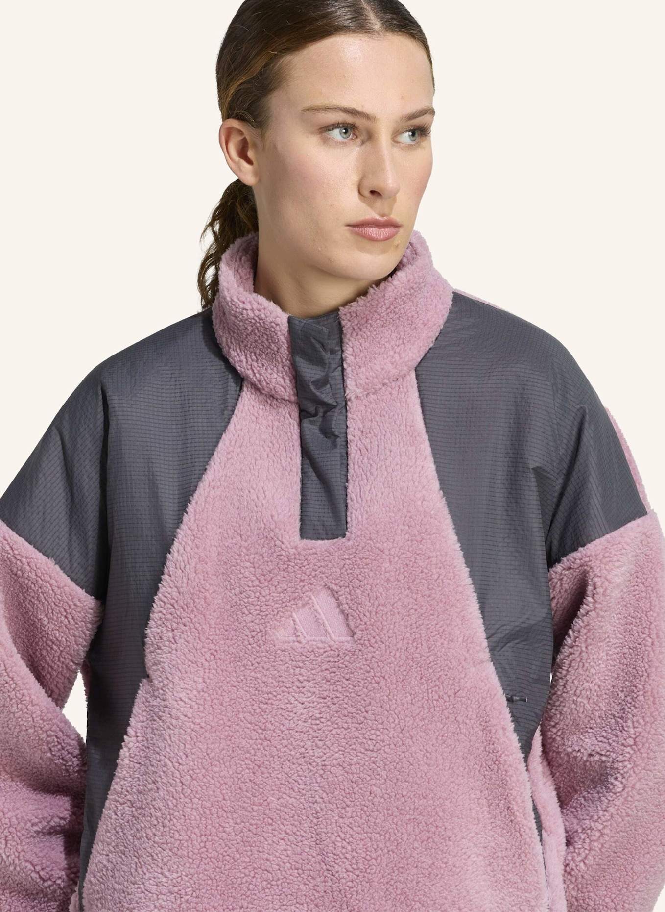 adidas TERREX TERREX XPLORIC CLIMAWARM PULLOVER, FLAUSCHIGES MATERIAL, DRUCKKNOPFKRAGEN: LILA