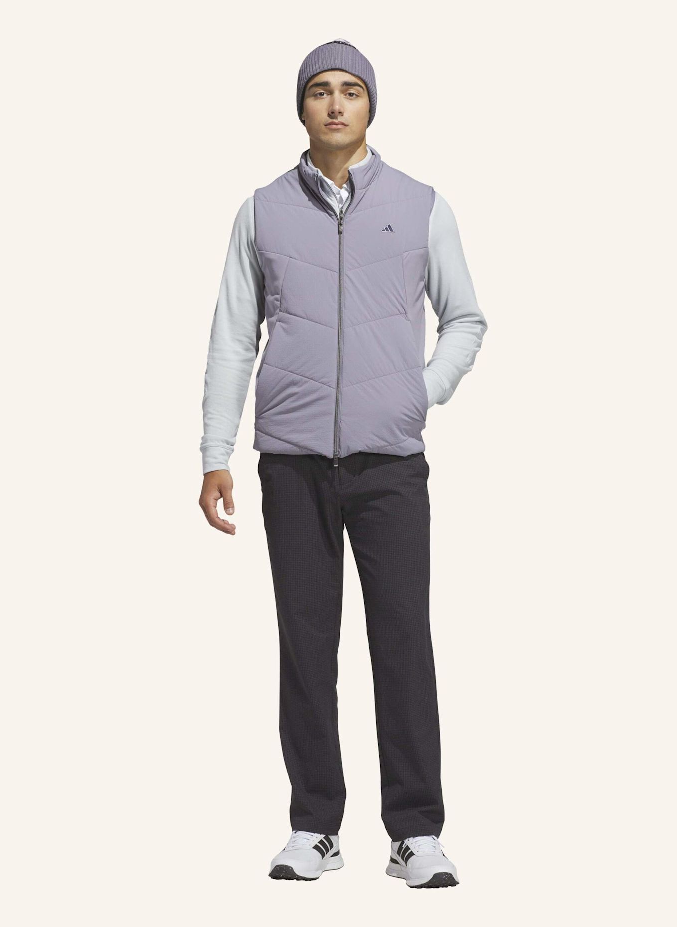 adidas ULTIMATE365+ COURSE CONTROL HYBRID QUARTER-ZIP SWEATSHIRT: GRAU
