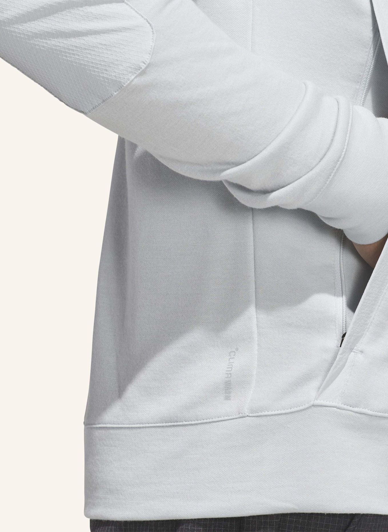 adidas ULTIMATE365+ COURSE CONTROL HYBRID QUARTER-ZIP SWEATSHIRT: GRAU