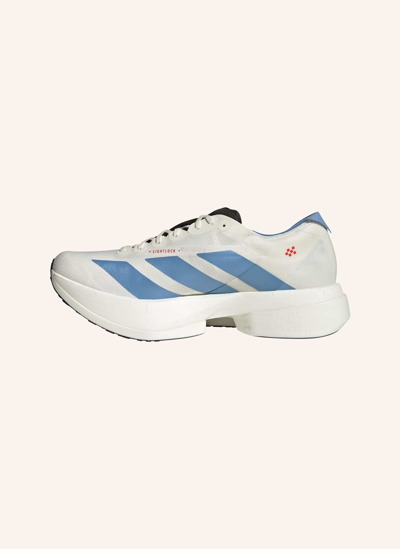 adidas ADIZERO ADIOS PRO 4 LAUFSCHUH: WEISS/ BLAU/ ROT