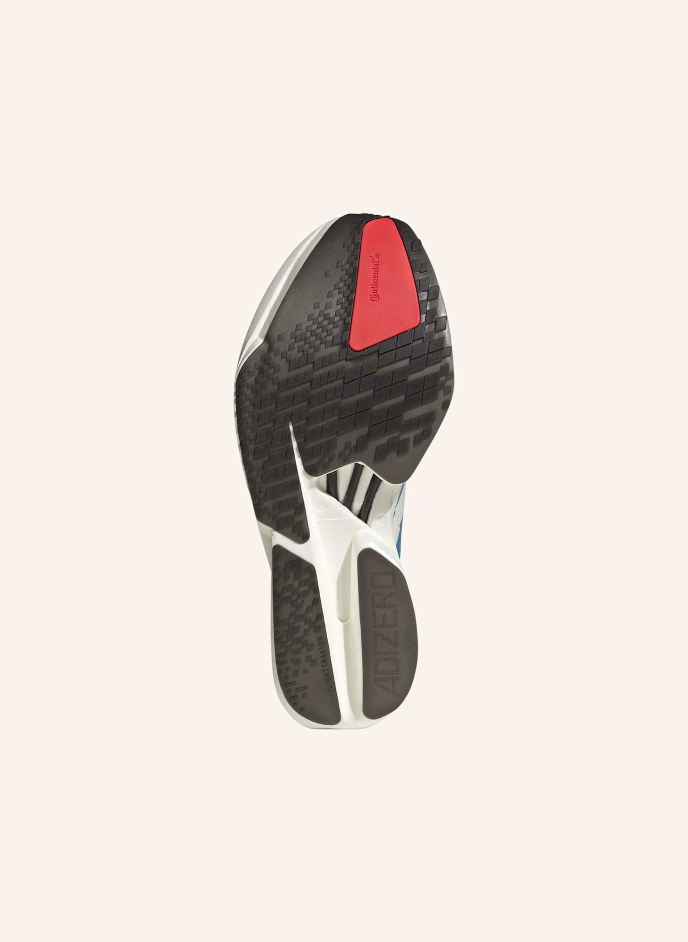 adidas ADIZERO ADIOS PRO 4 LAUFSCHUH: WEISS/ BLAU/ ROT