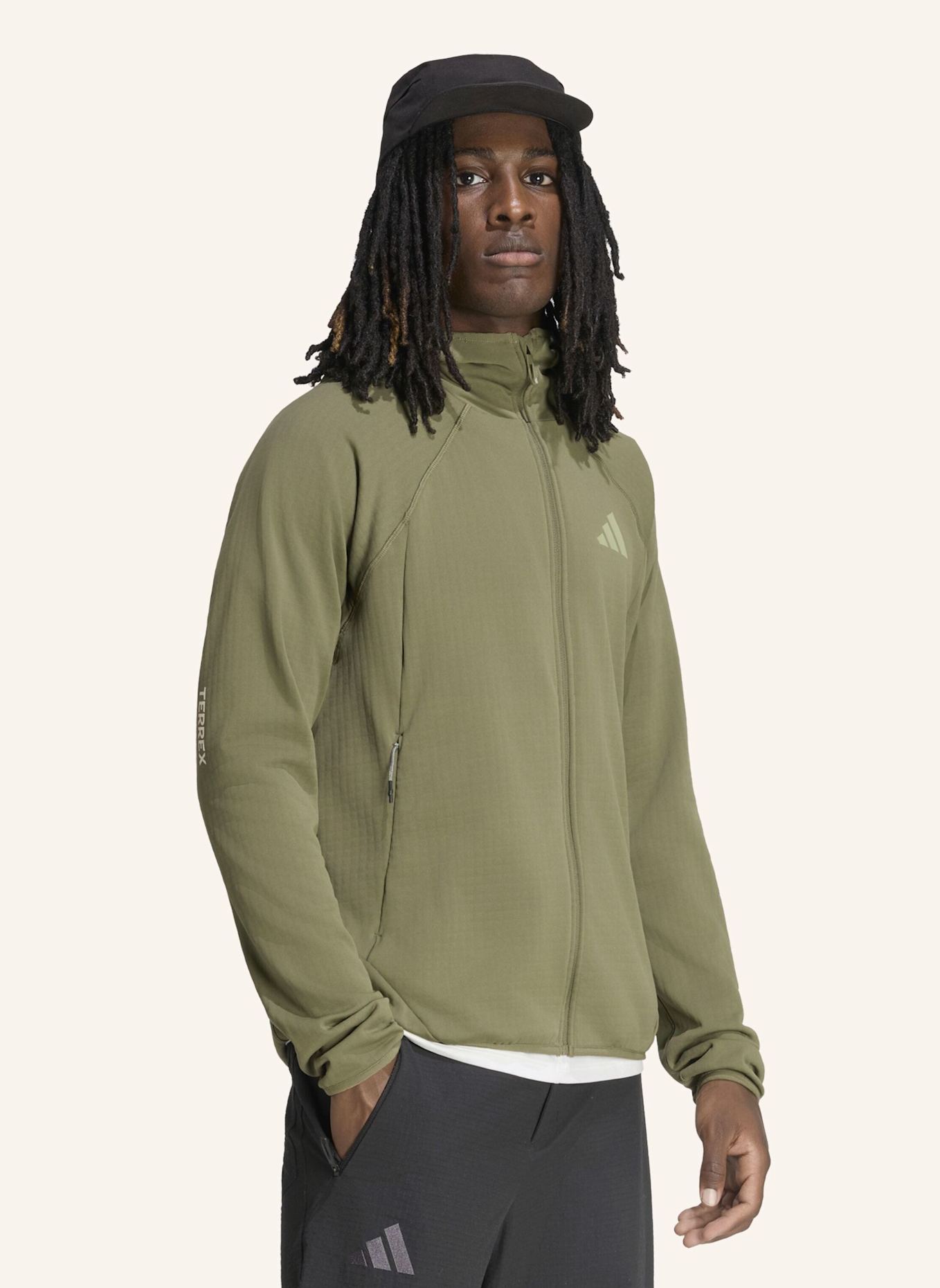 adidas TERREX TERREX XPERIOR CLIMAWARM+ VENTKNIT FLEECE-KAPUZENJACKE: GRÜN