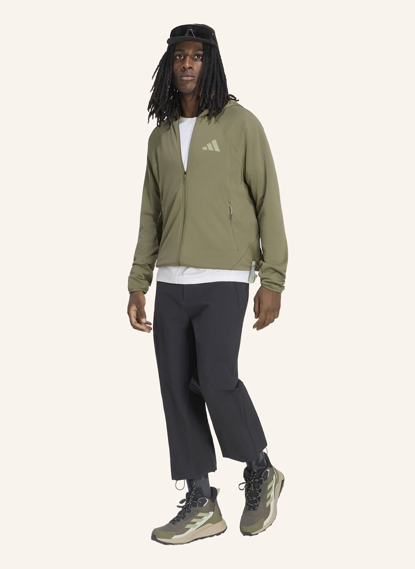 adidas TERREX TERREX XPERIOR CLIMAWARM+ VENTKNIT FLEECE-KAPUZENJACKE: GRÜN