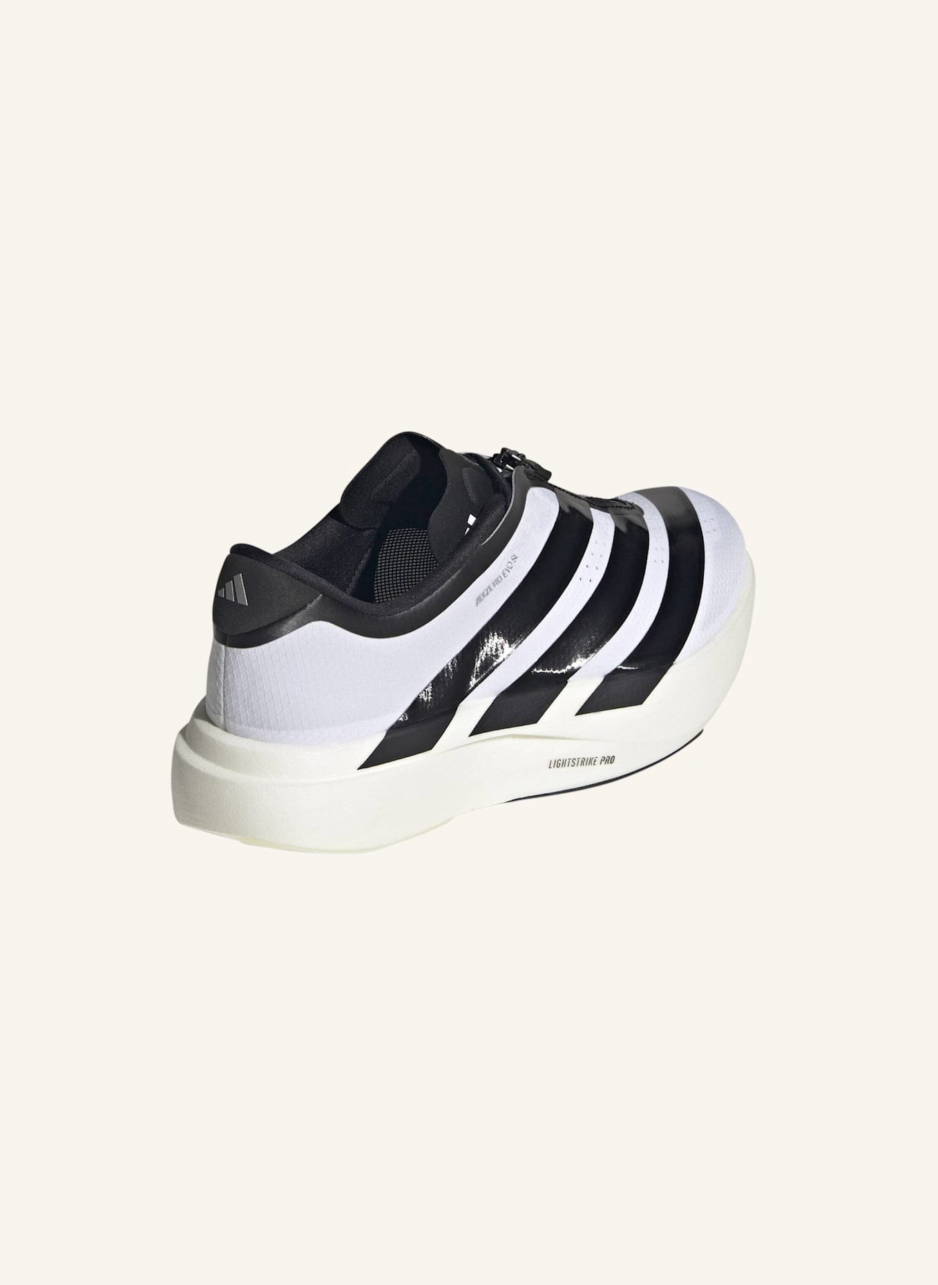 adidas ADIZERO EVO SL ZIP SCHUH: WEISS/ SCHWARZ/ SILBER