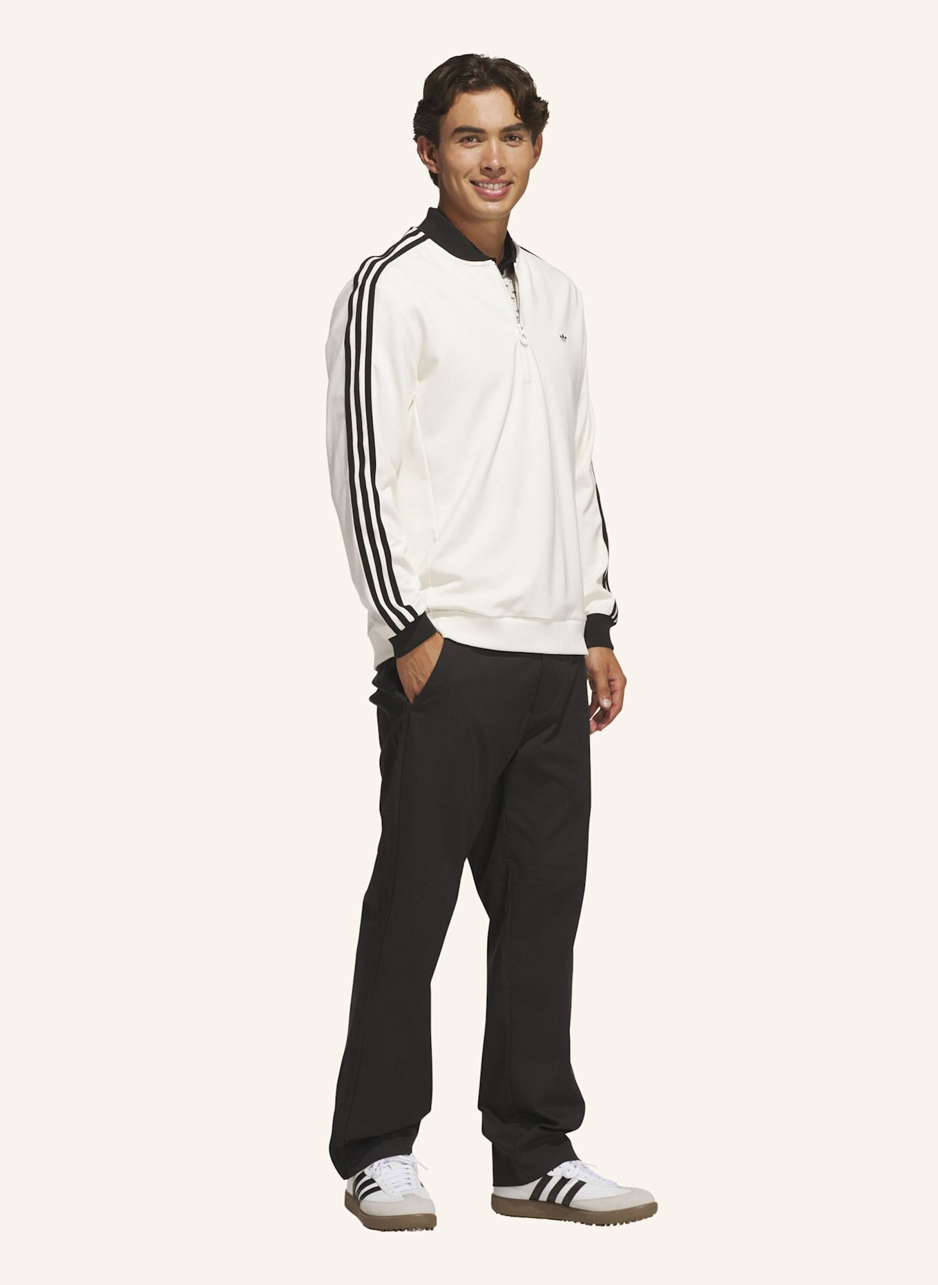 adidas Originals Sweatshirt ORIGINALS 3-STREIFEN: WEISS / SCHWARZ