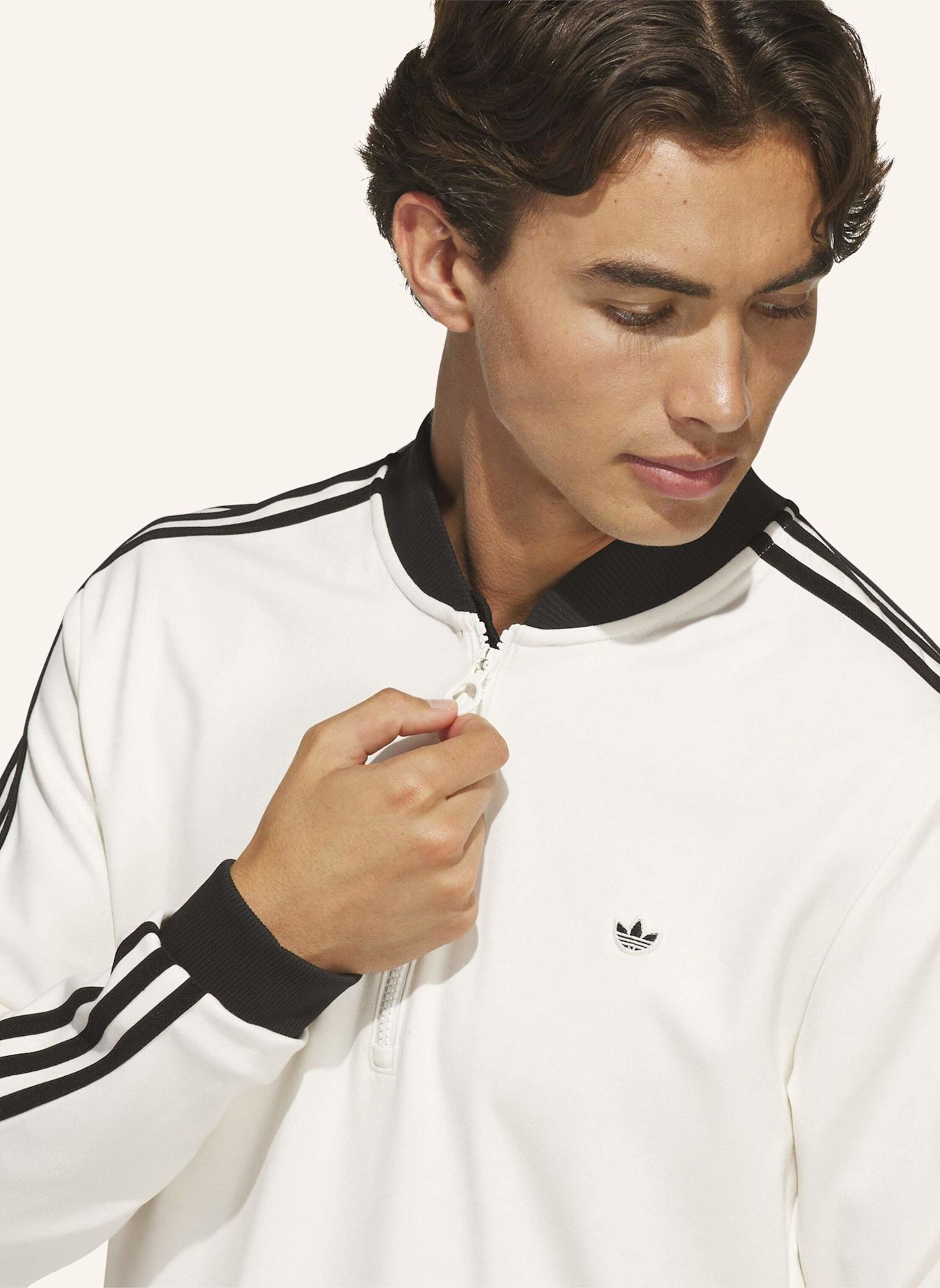adidas Originals Sweatshirt ORIGINALS 3-STREIFEN: WEISS / SCHWARZ