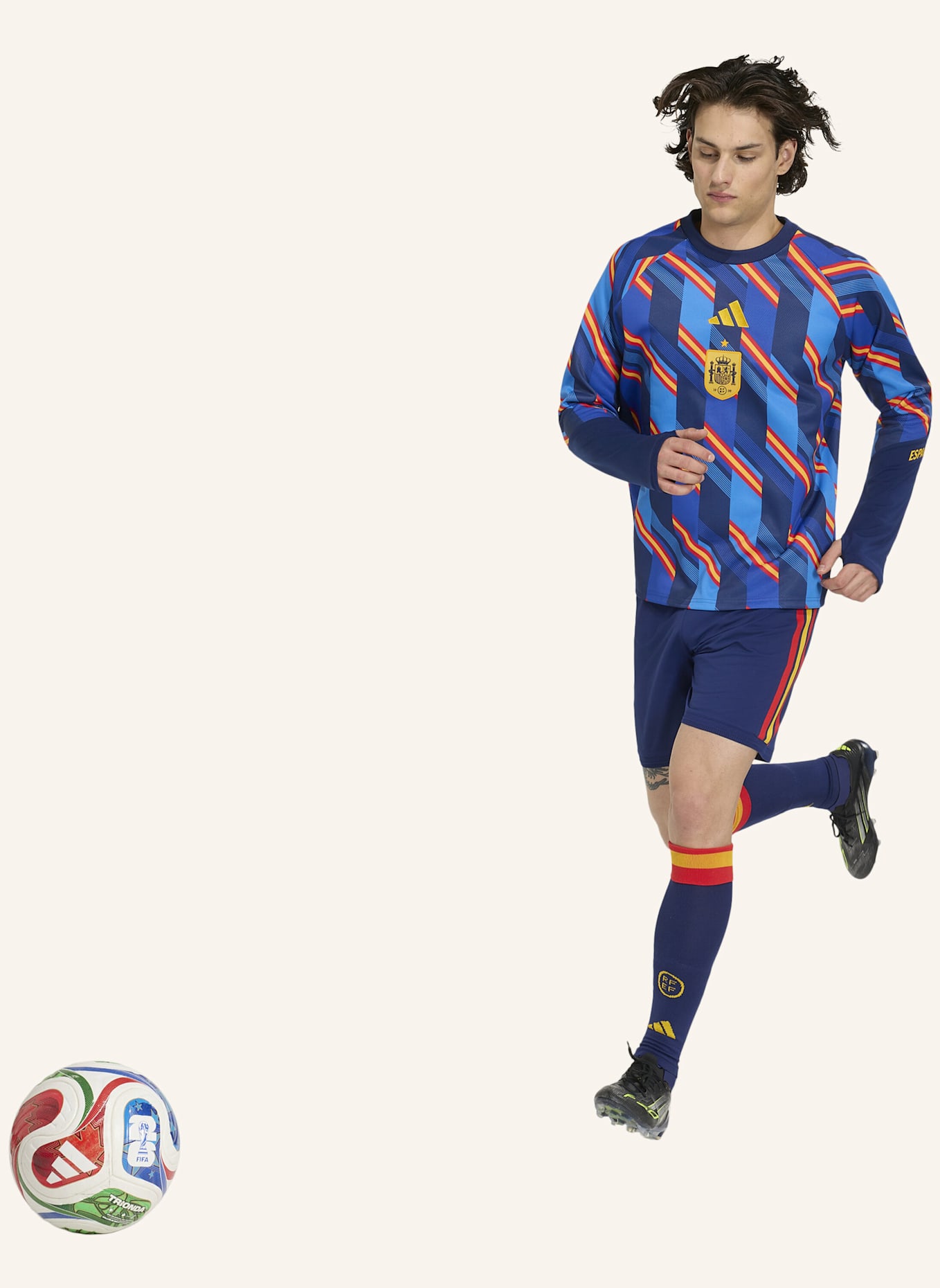 adidas SPANIEN 26 PRE-MATCH HEIMSWEATSHIRT: BLAU