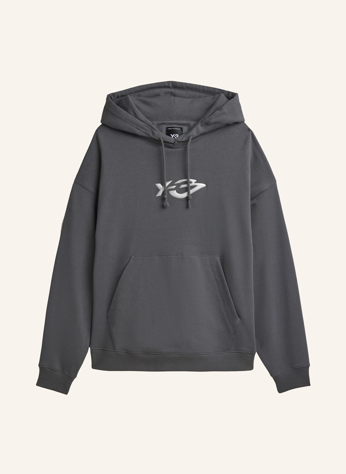 Y-3 Y-3 LIQUID LOGO KAPUZENJACKE, FRENCH TERRY: GRAU