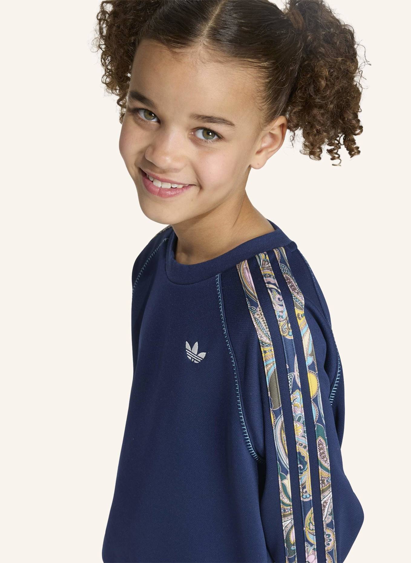 adidas Originals ADIDAS X LIBERTY LONDON OVERSIZED CREW UND LEGGINGS SET: BLAU/ GRAU