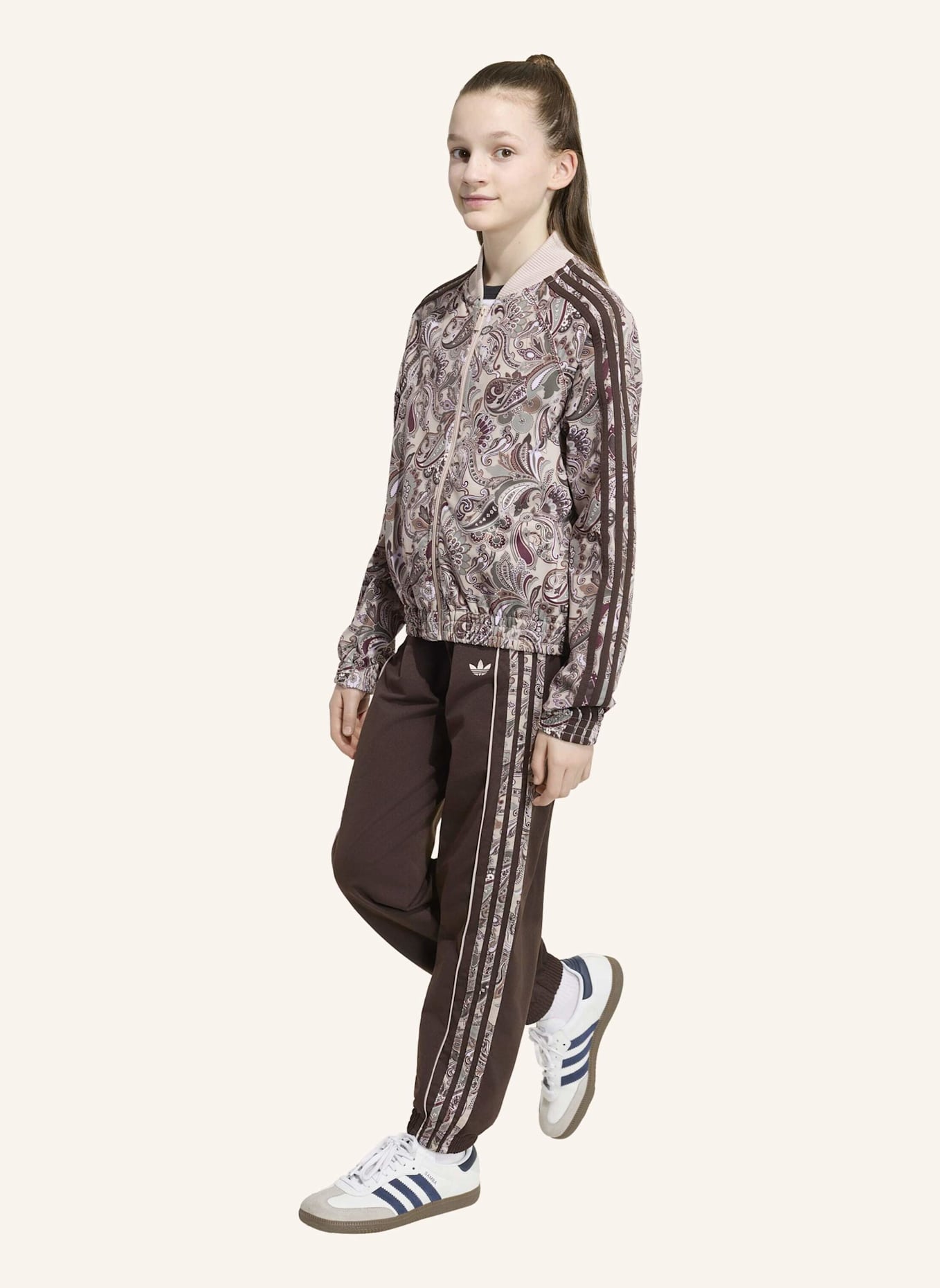 adidas Originals SST PAISLEY ORIGINALS JACKE, LOCKER UND KÜRZER GESCHNITTEN: BRAUN/ BEIGE