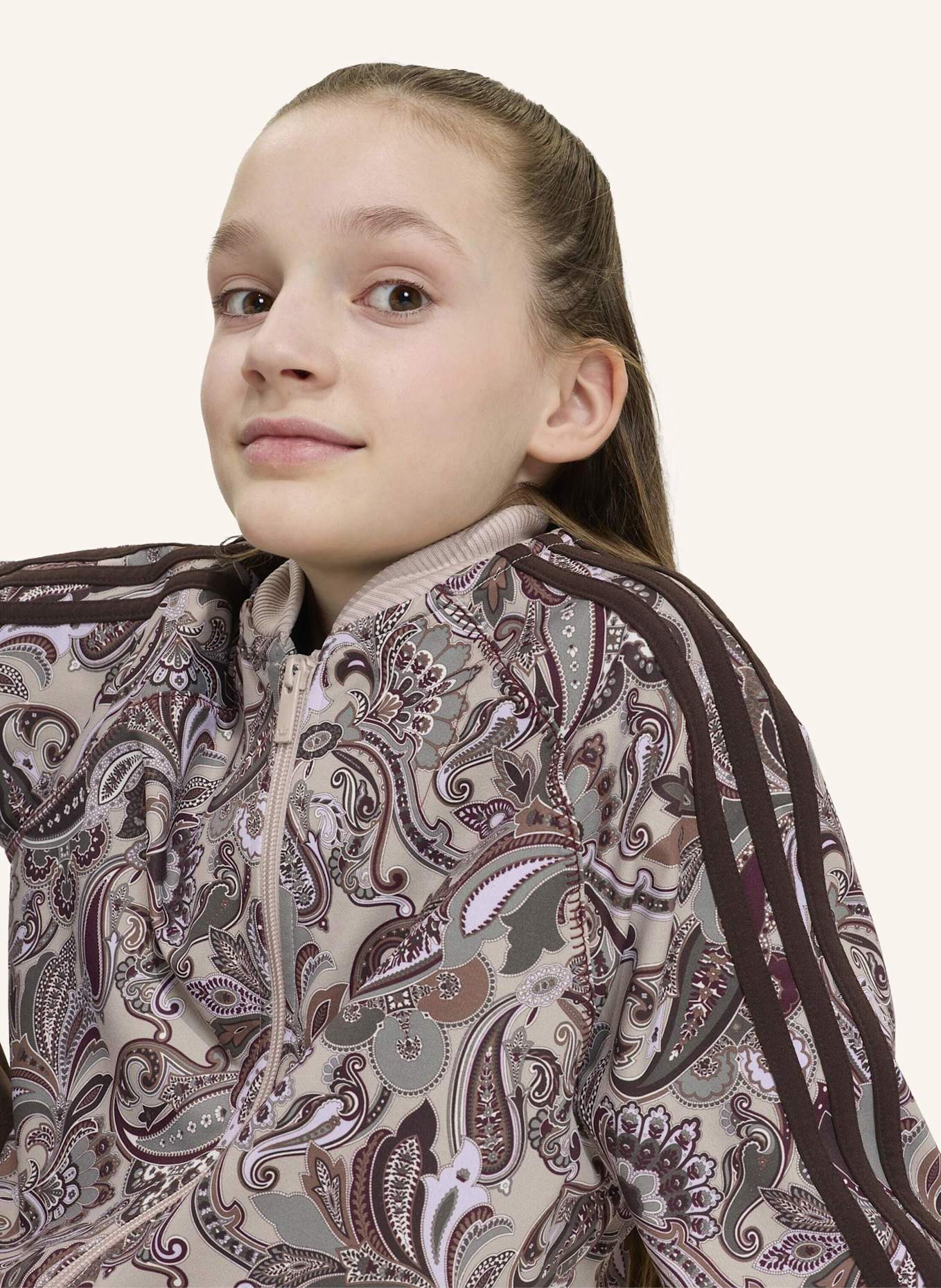 adidas Originals SST PAISLEY ORIGINALS JACKE, LOCKER UND KÜRZER GESCHNITTEN: BRAUN/ BEIGE