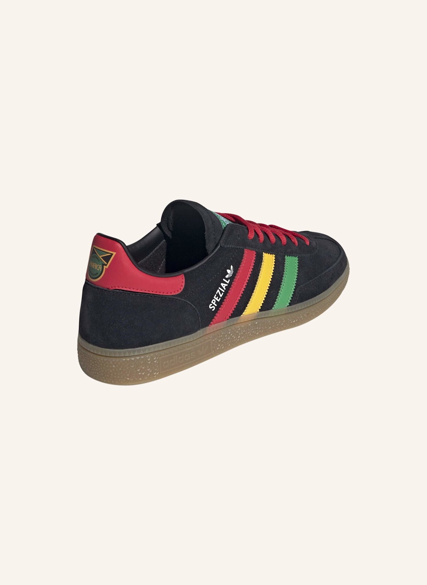 adidas Originals JAMAIKA HANDBALL SPEZIAL SCHUH: SCHWARZ/ ROT/ GOLD