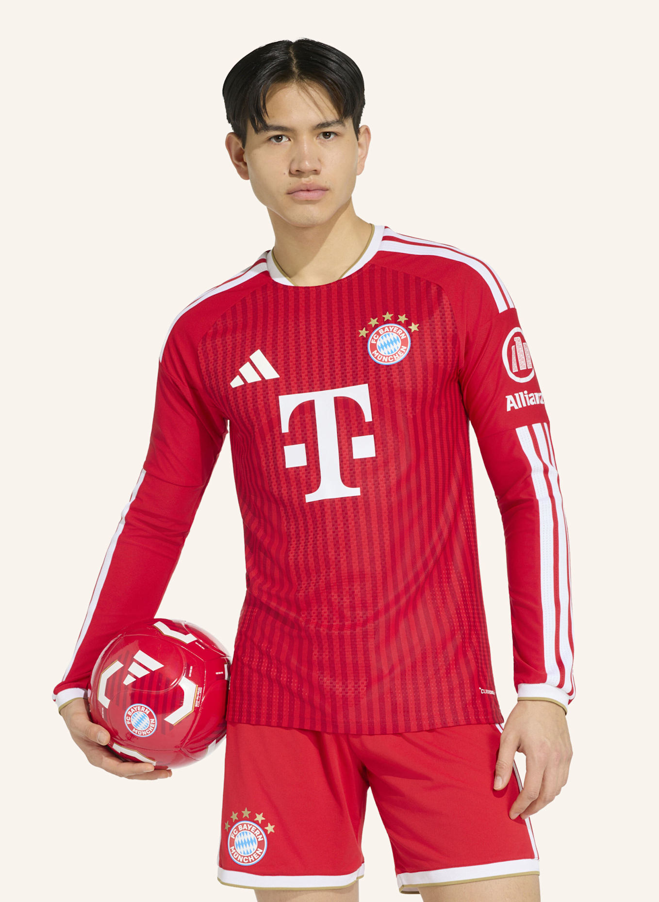 adidas FC BAYERN MÜNCHEN 26/27 AUTHENTIC HEIMTRIKOT, LANGÄRMELIG: ROT/ WEISS