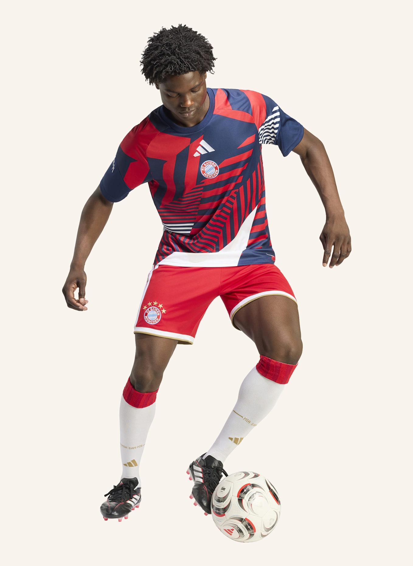 adidas FC BAYERN MÜNCHEN 26/27 PRE-MATCH SHIRT: BLAU/ ROT