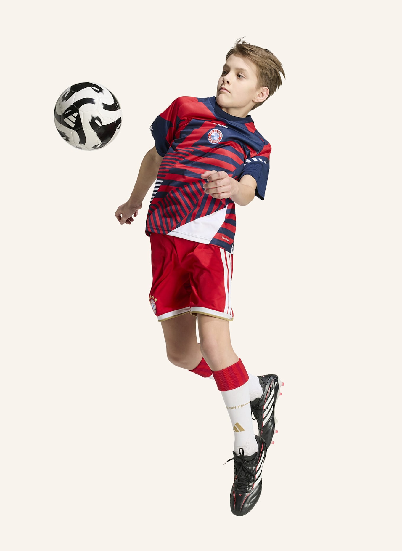 adidas FC BAYERN MÜNCHEN 26/27 KIDS PRE-MATCH SHIRT: BLAU/ ROT