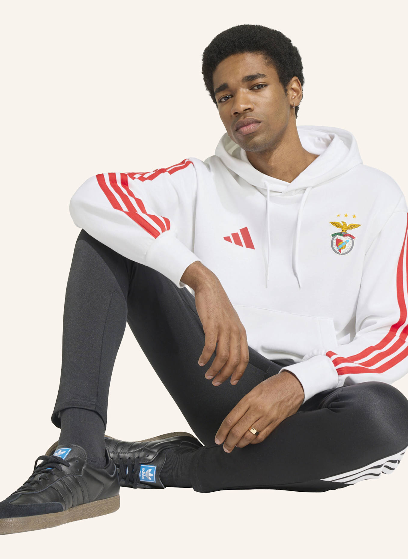 adidas BENFICA LISSABON DNA HOODIE: WEISS