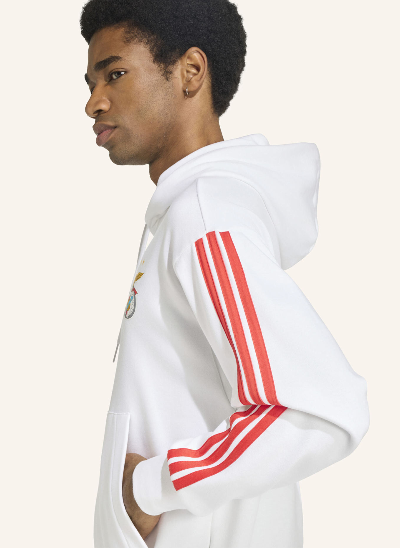 adidas BENFICA LISSABON DNA HOODIE: WEISS