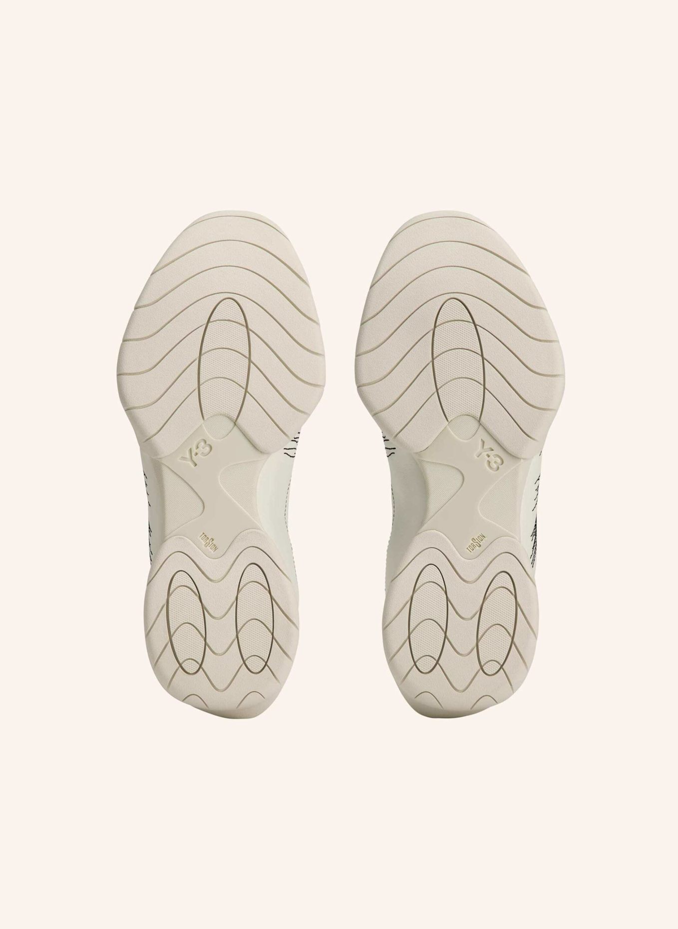 Y-3 Y-3 REGU TURNSCHUHE: WEISS/ SCHWARZ/ BEIGE