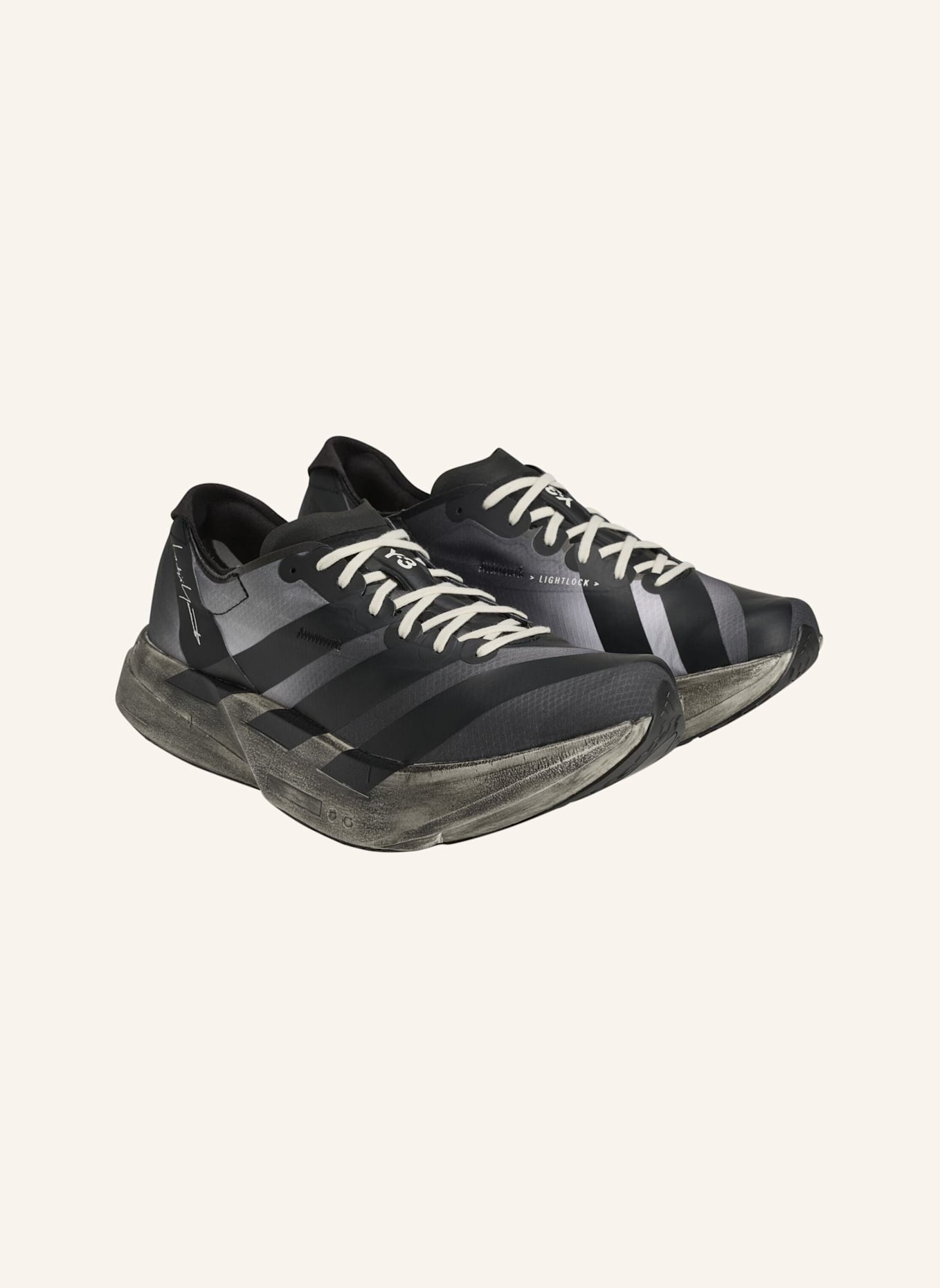 Y-3 Y-3 ADIOS PRO 4 TURNSCHUH: SCHWARZ/ WEISS/ GRAU