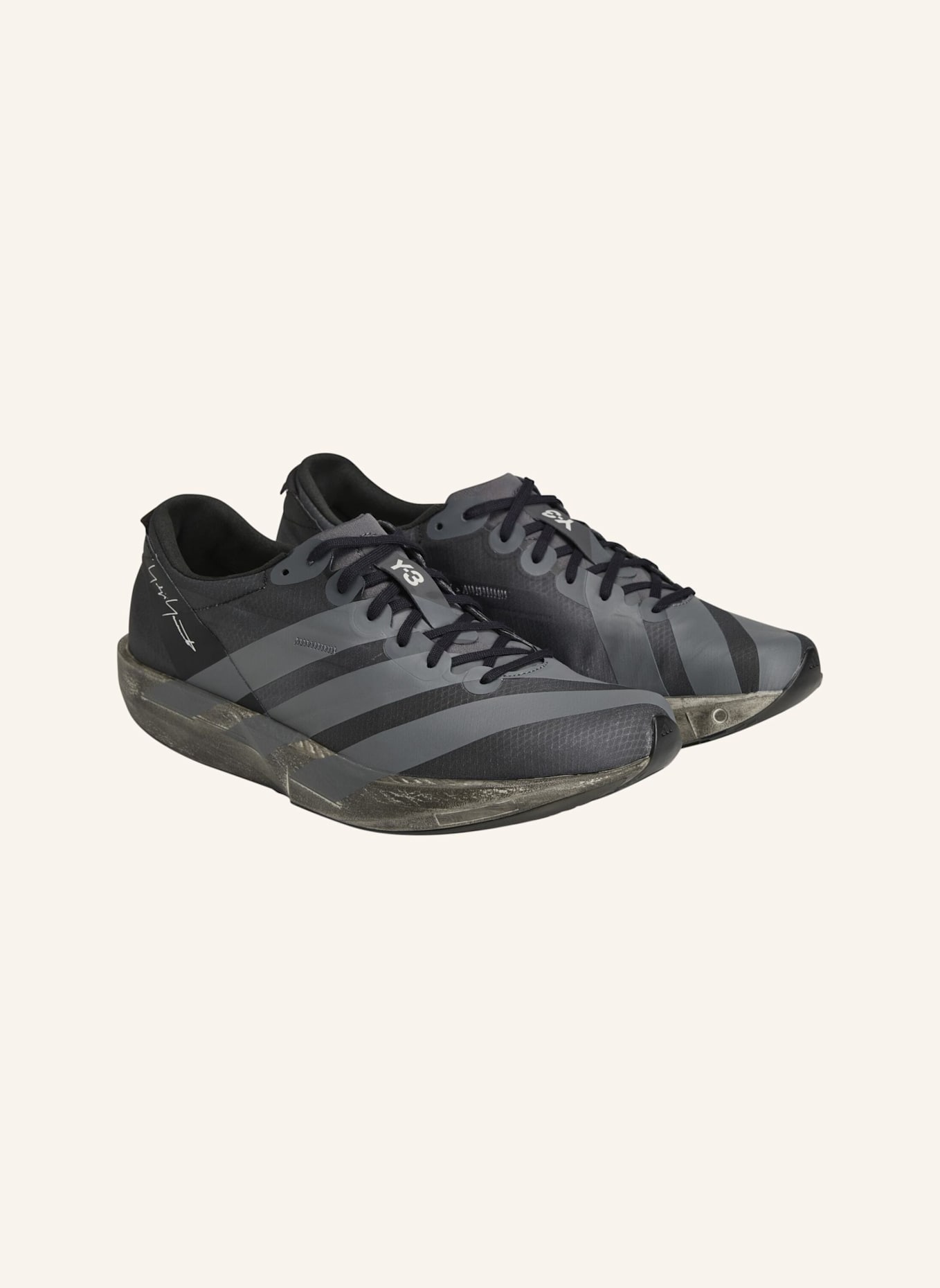 Y-3 Y-3 ADIOS 9 TURNSCHUH: SCHWARZ/ GRAU/ WEISS