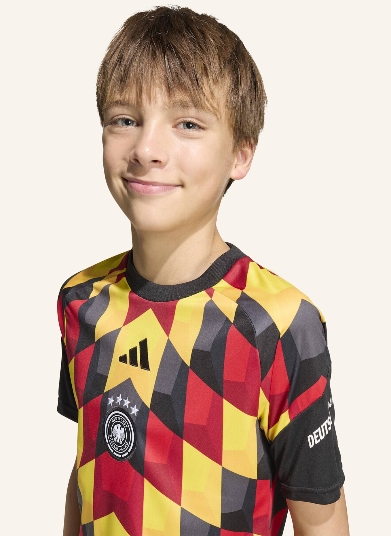 adidas DFB 26 KIDS PRE-MATCH HEIMTRIKOT: SCHWARZ/ GELB